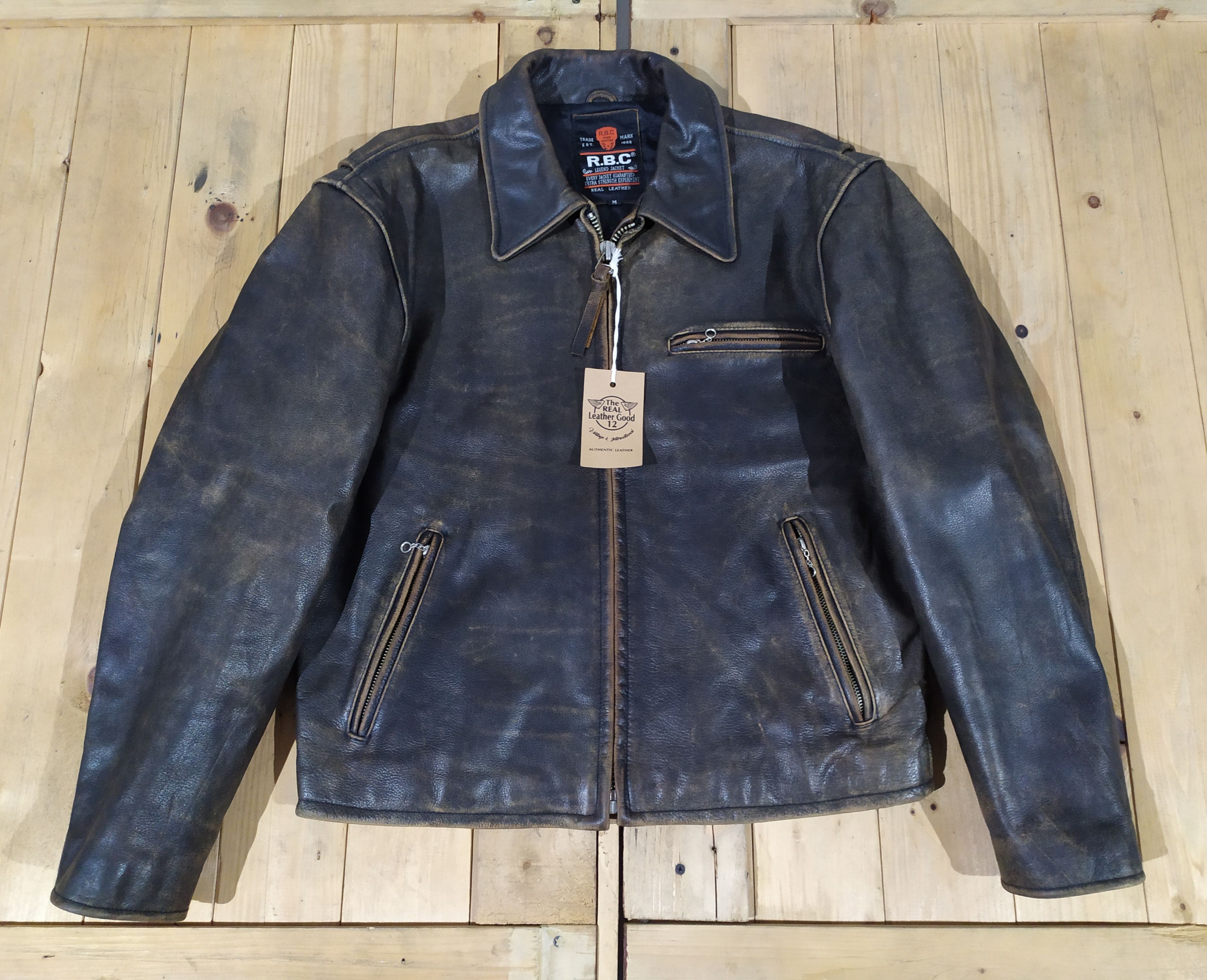 Vintage R.B.C LEGEND LEATHER CAFE RACER BROWN PATINA JACKET | Grailed