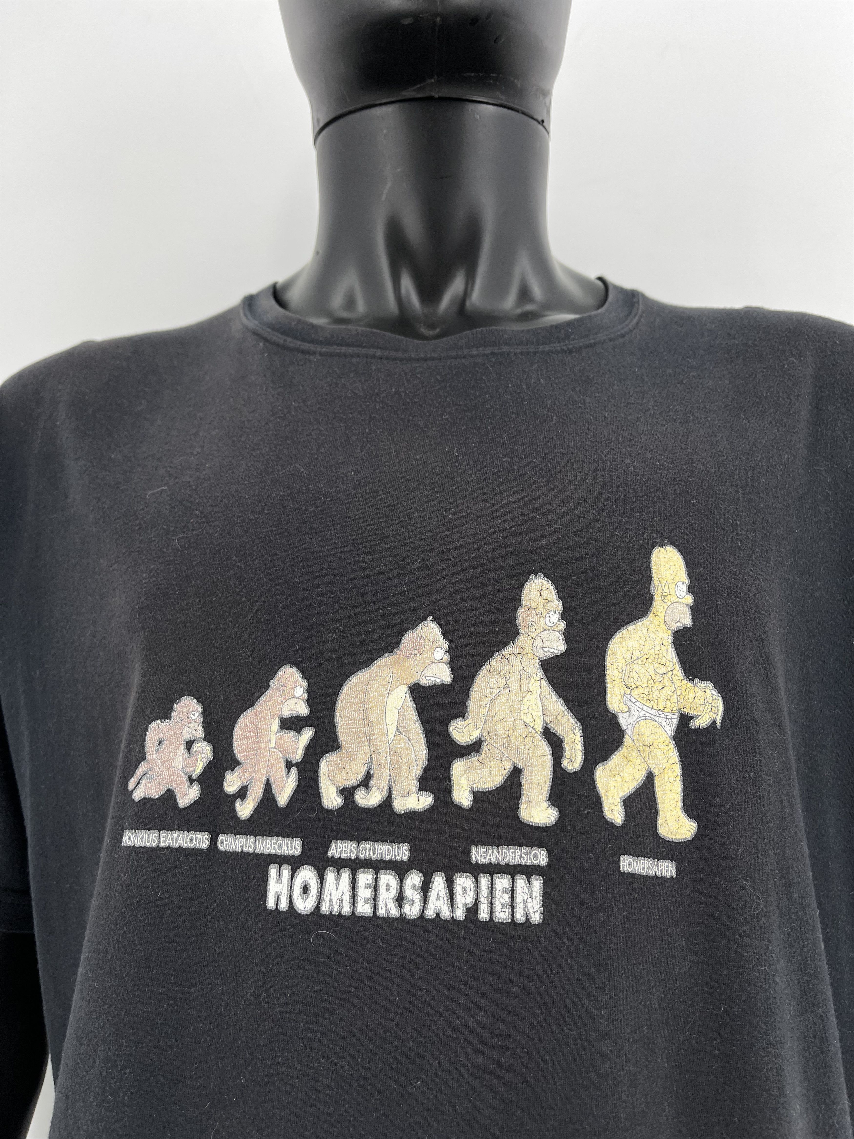 The Simpsons × Vintage Vintage Homersapien Simpsons Black T-Shirt Y2K 90S Size US XL / EU 56 / 4 - 5 Thumbnail