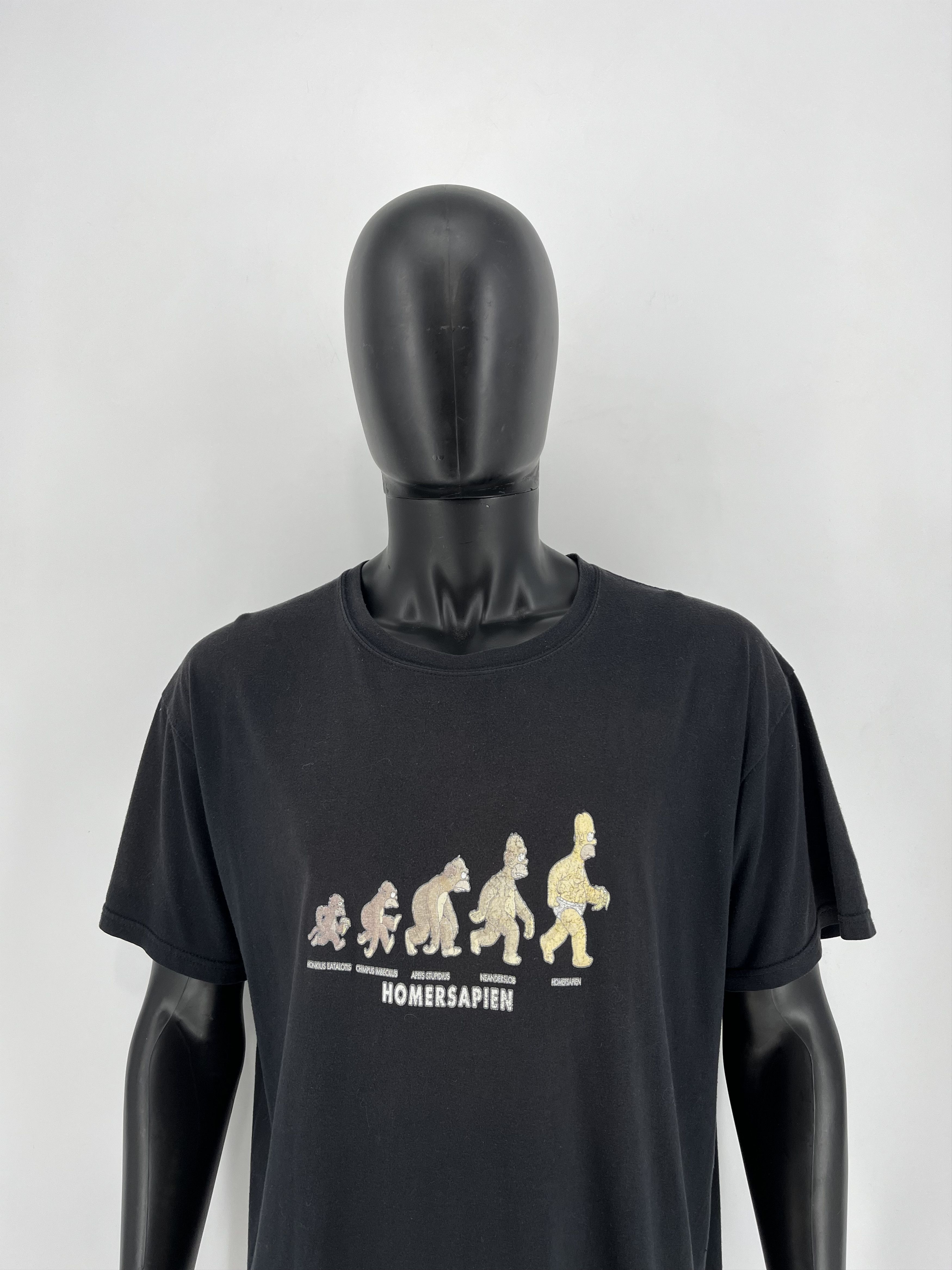 The Simpsons × Vintage Vintage Homersapien Simpsons Black T-Shirt Y2K 90S Size US XL / EU 56 / 4 - 3 Thumbnail