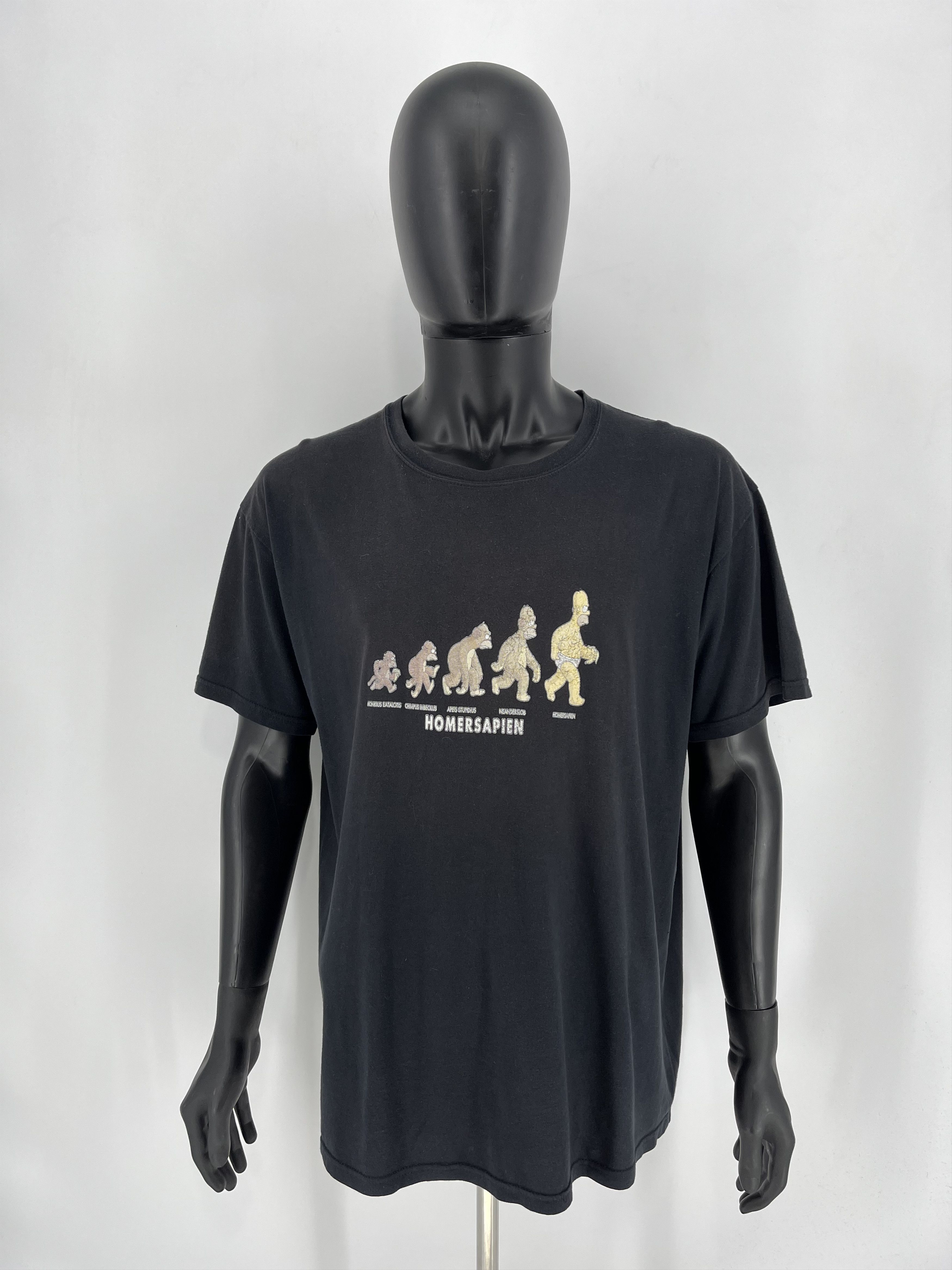 The Simpsons × Vintage Vintage Homersapien Simpsons Black T-Shirt Y2K 90S Size US XL / EU 56 / 4 - 2 Thumbnail
