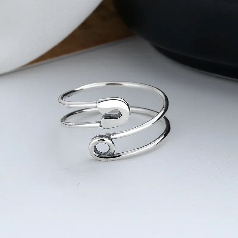 Jewelry Retro personally Paper Clip Opening Ring Size ONE SIZE - 1 Thumbnail