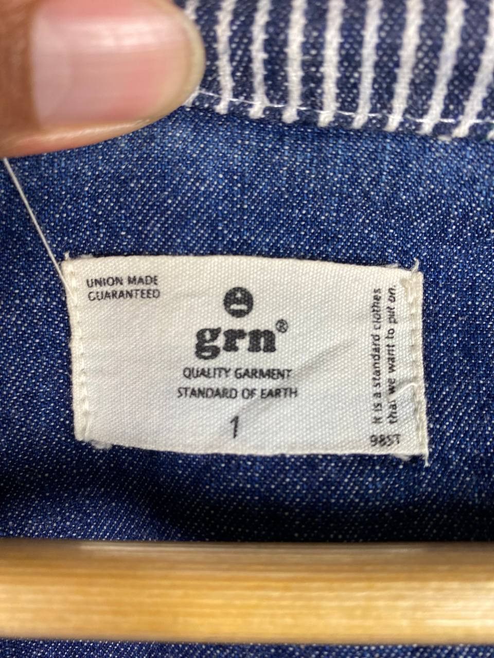 GRN grn quality garment union made denim jacket hooded Size US S / EU 44-46 / 1 - 6 Thumbnail
