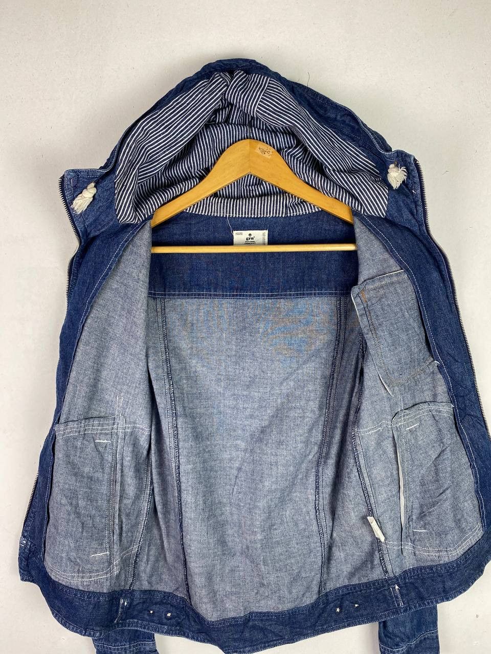 GRN grn quality garment union made denim jacket hooded Size US S / EU 44-46 / 1 - 5 Thumbnail