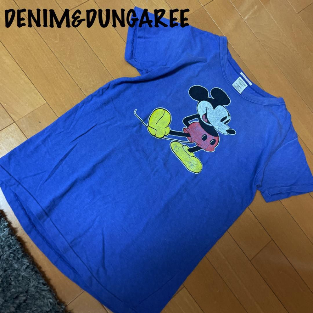 Babyhug Disney Single Jersey Knit Half Sleeve Polo T-Shirts & Dungaree Set with Mickey Mouse Graphic and Badge Detailing - White & Light Blue main image 0