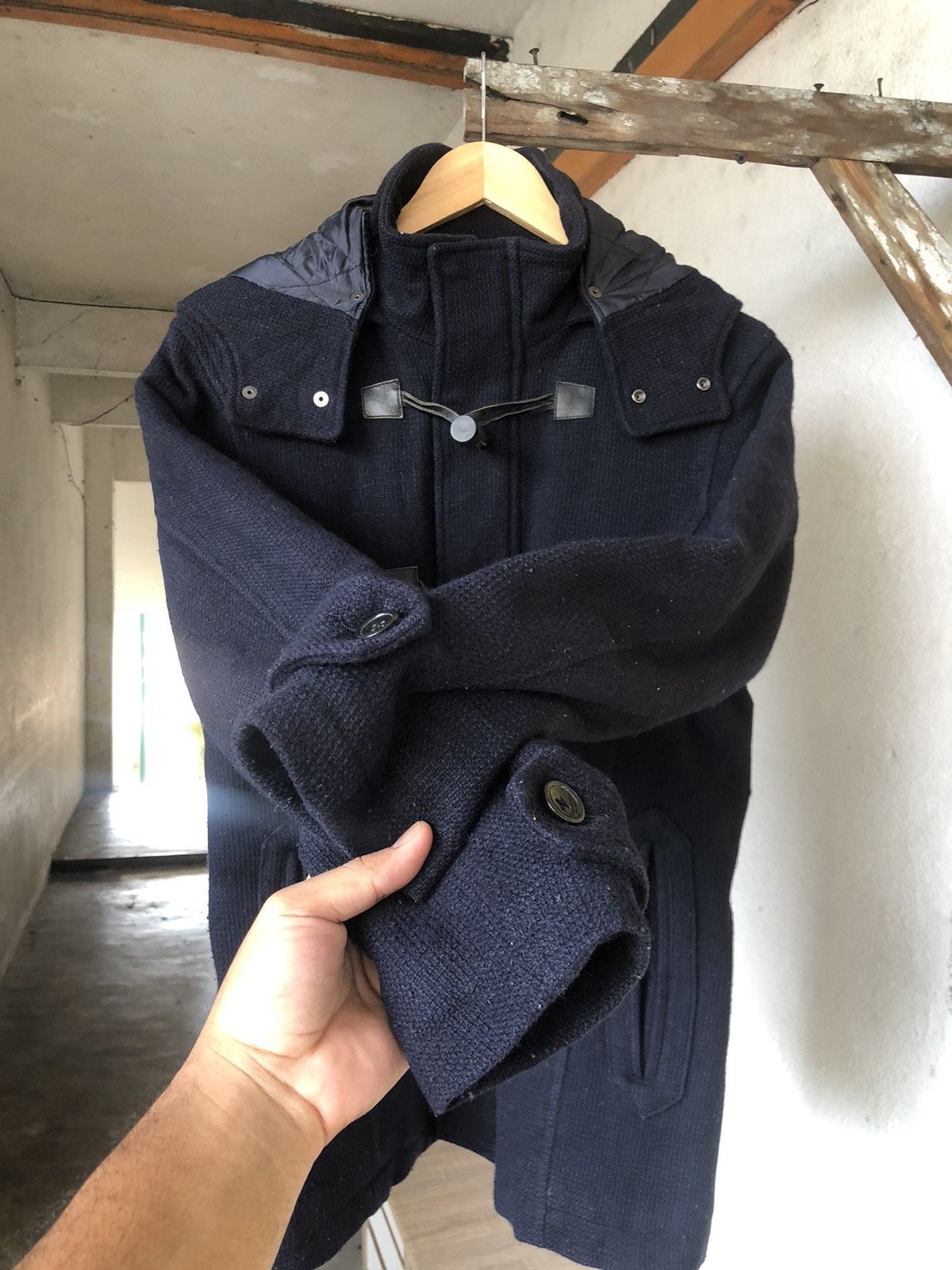 Katharine Hamnett London Vintage Katharine Hamnett London Duffle Coat Wt Hoodie Size US L / EU 52-54 / 3 - 15 Thumbnail