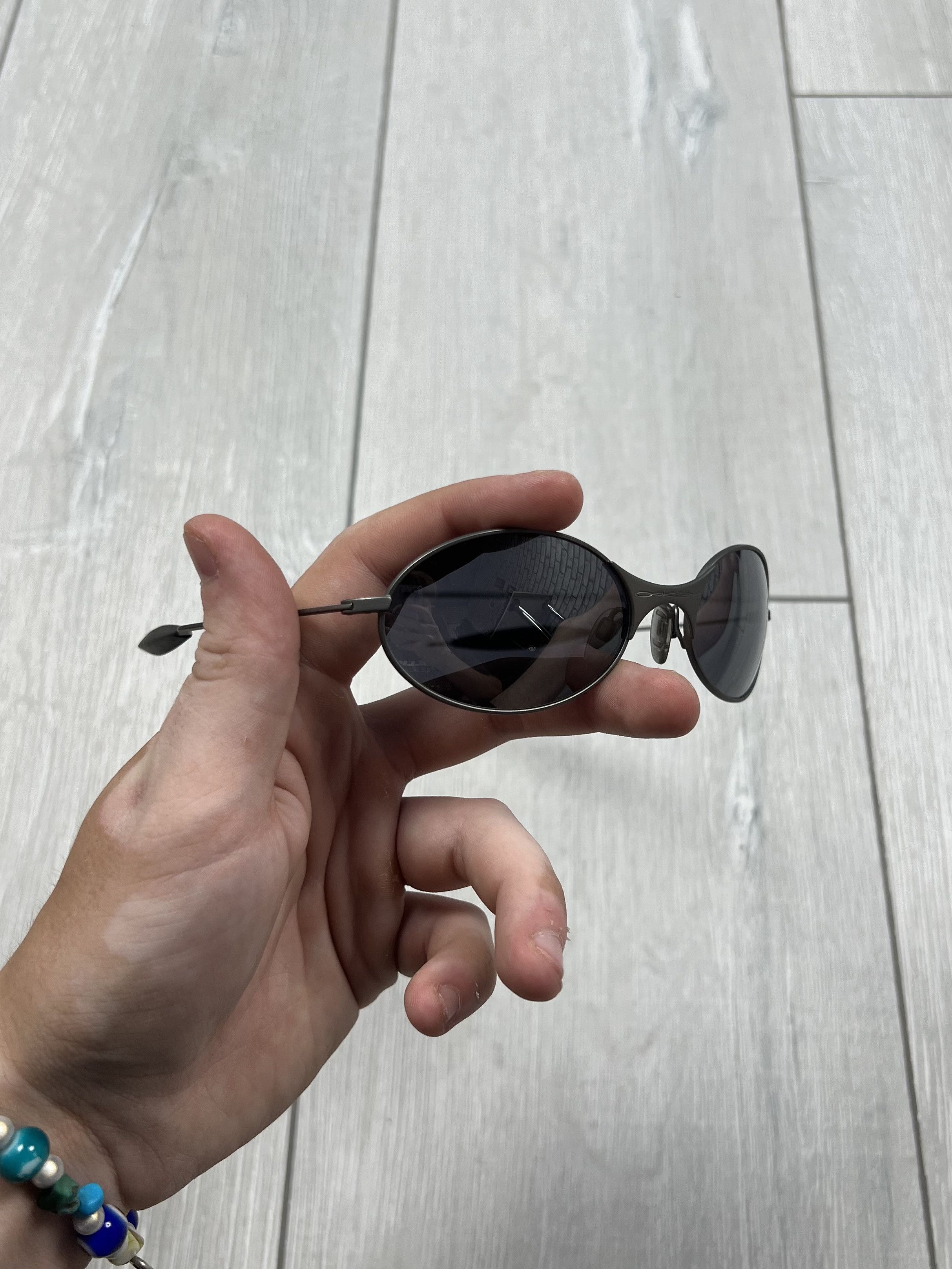image of Vintage Oakley E Wire Gen 1 Sunglasses in Black, Men's