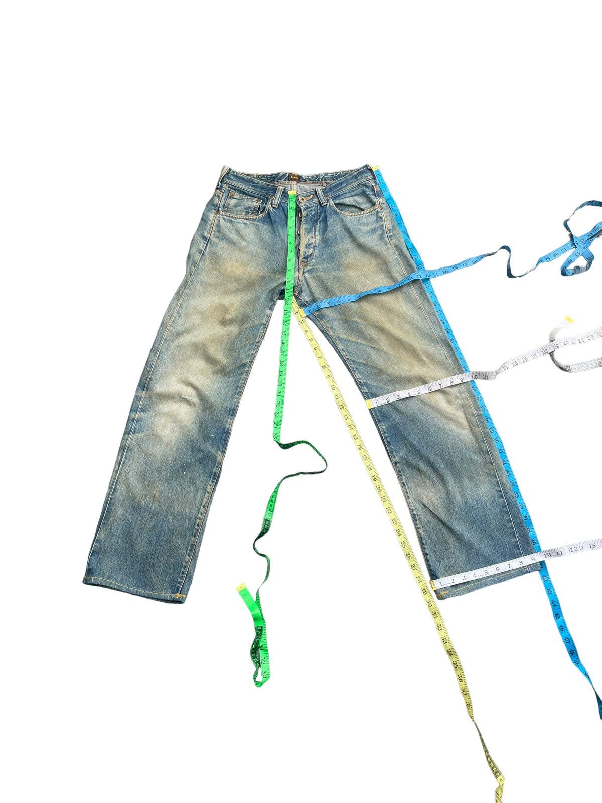 Lee × Vintage Vintage Lee Cowboy 101 Selvedge Distresed & Rework Size US 31 - 22 Thumbnail