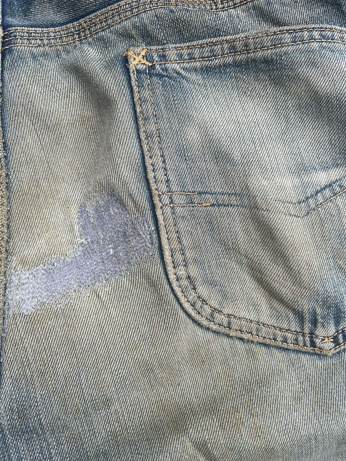 Lee × Vintage Vintage Lee Cowboy 101 Selvedge Distresed & Rework Size US 31 - 13 Thumbnail