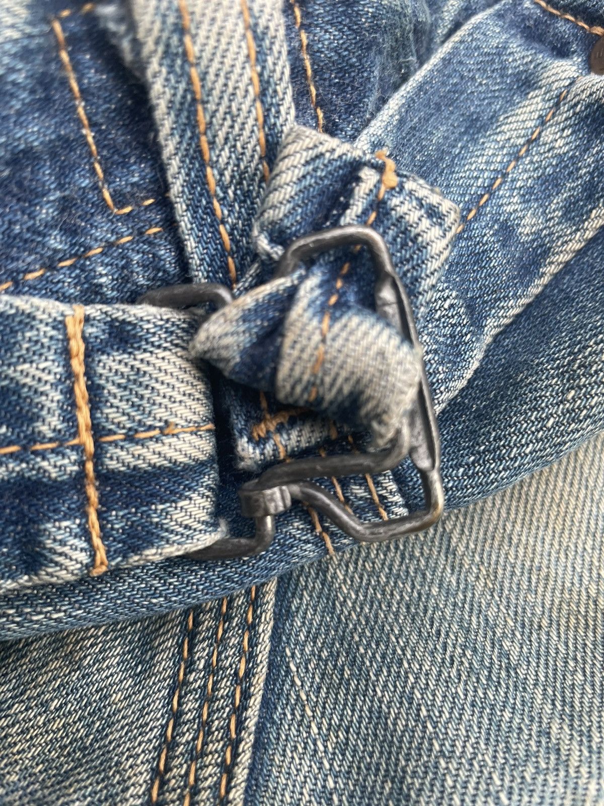 Lee × Vintage Vintage Lee Cowboy 101 Selvedge Distresed & Rework Size US 31 - 12 Thumbnail