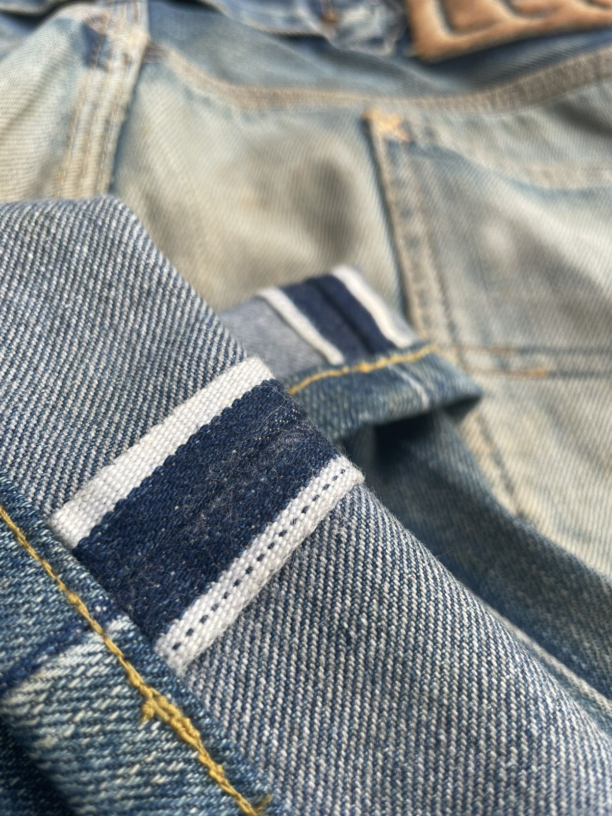 Lee × Vintage Vintage Lee Cowboy 101 Selvedge Distresed & Rework Size US 31 - 10 Thumbnail