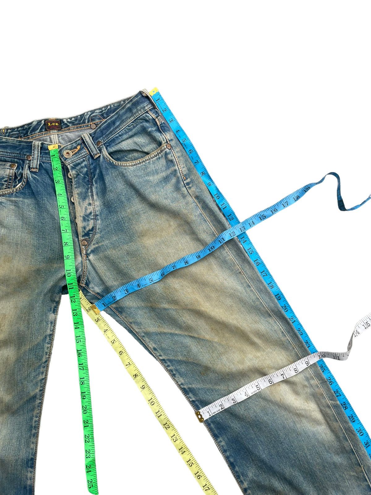 Lee × Vintage Vintage Lee Cowboy 101 Selvedge Distresed & Rework Size US 31 - 24 Thumbnail