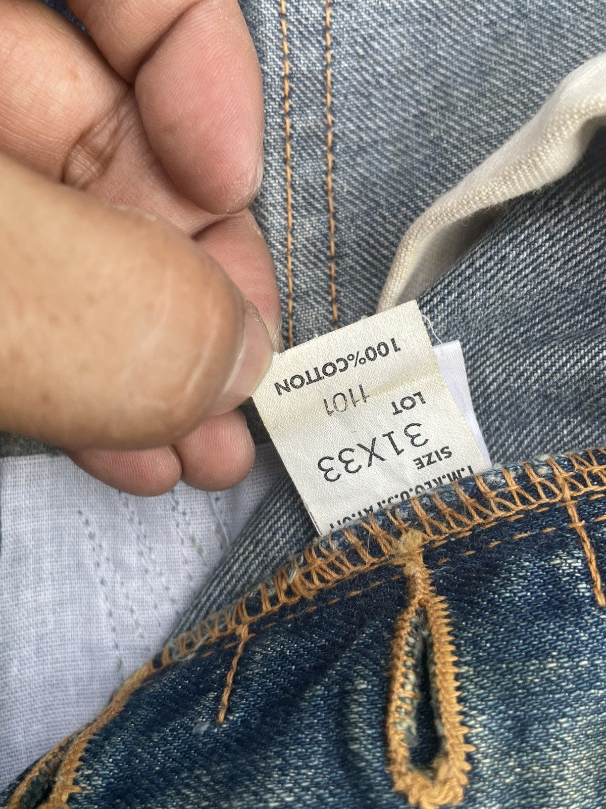 Lee × Vintage Vintage Lee Cowboy 101 Selvedge Distresed & Rework Size US 31 - 18 Thumbnail