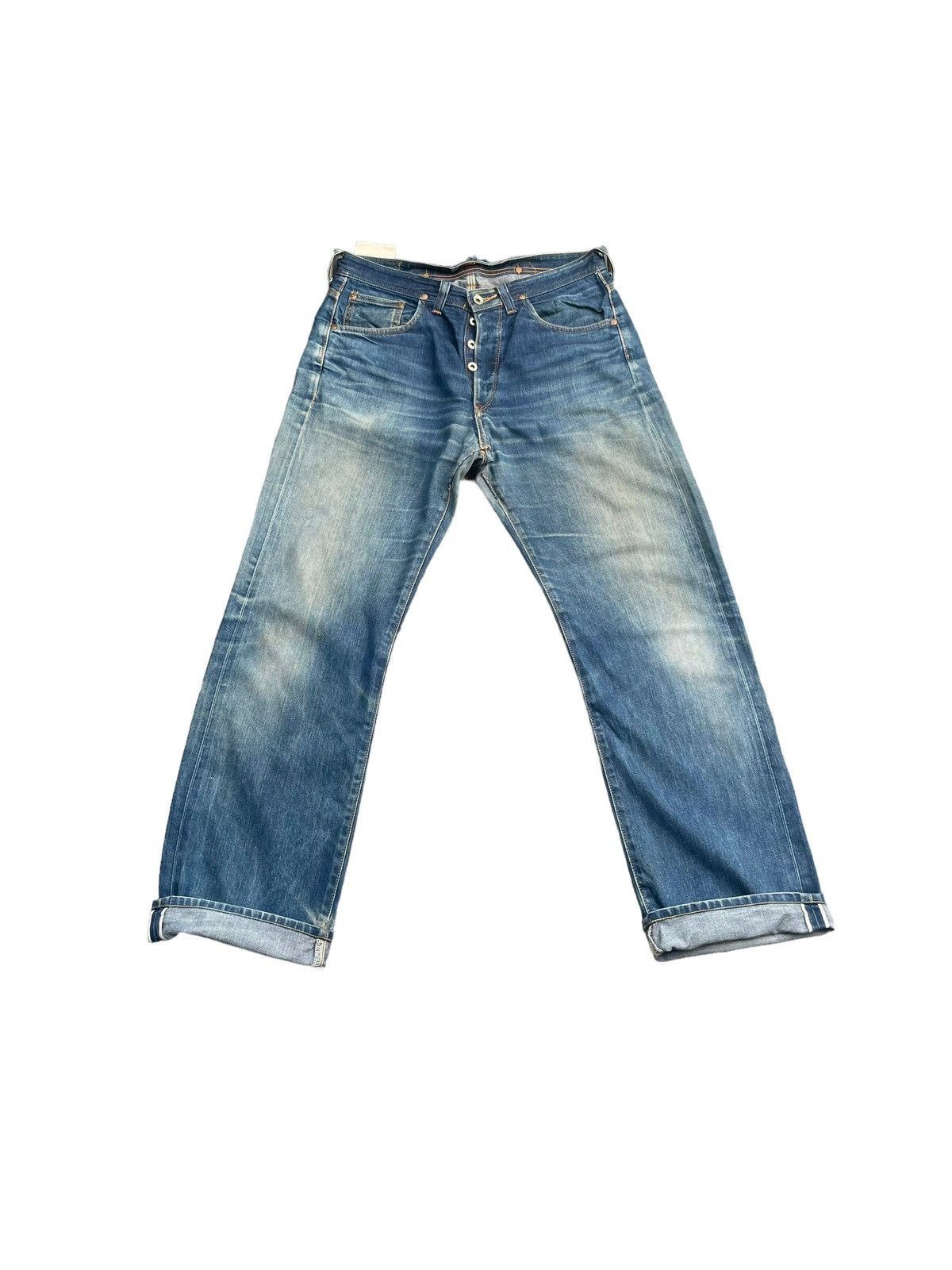 image of Distressed Denim x Lee Vintage Lee Cowboy 101 Selvedge Distresed & Rework in Blue, Men's (Size 34)