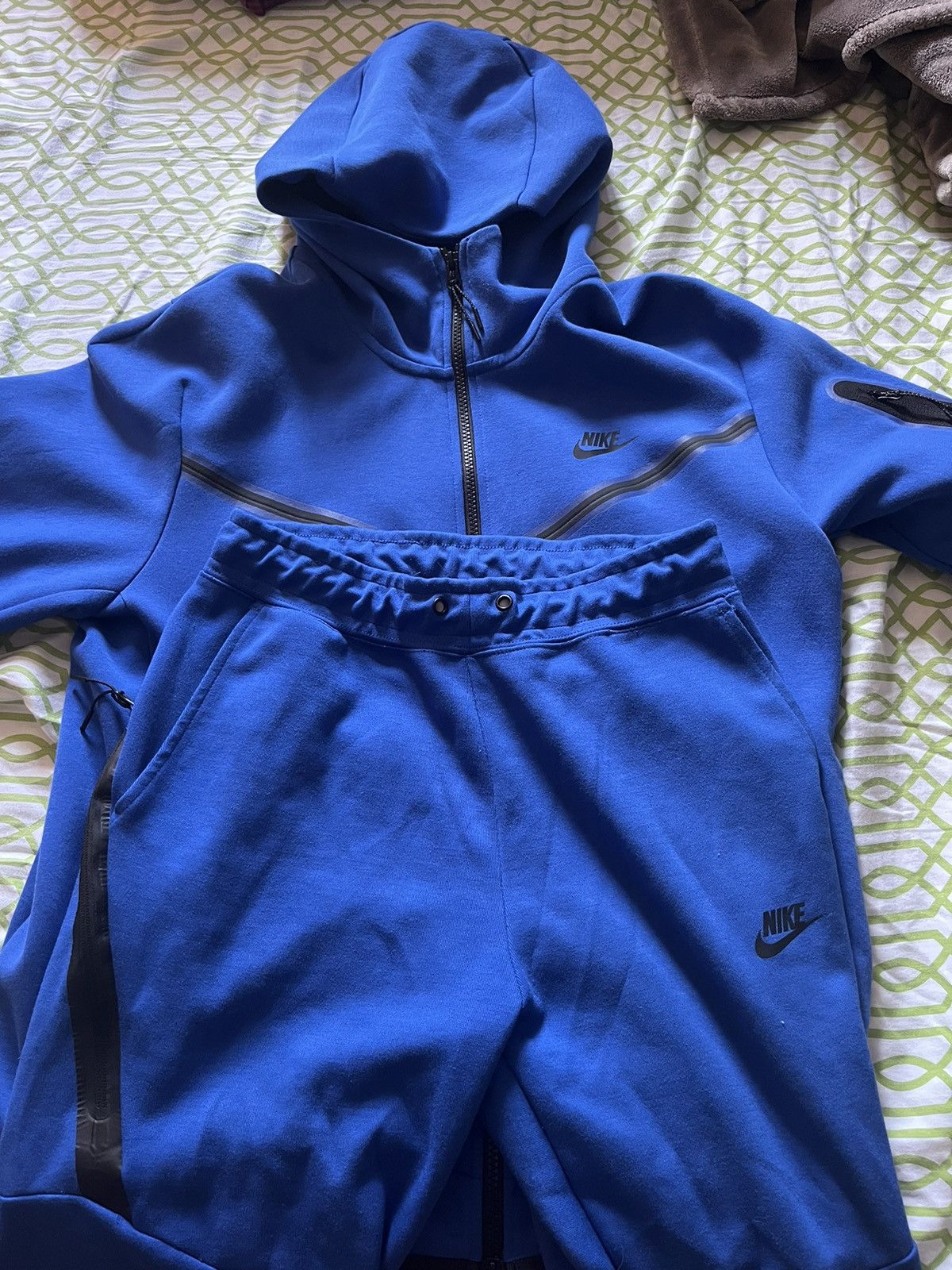 nike tech knit blue