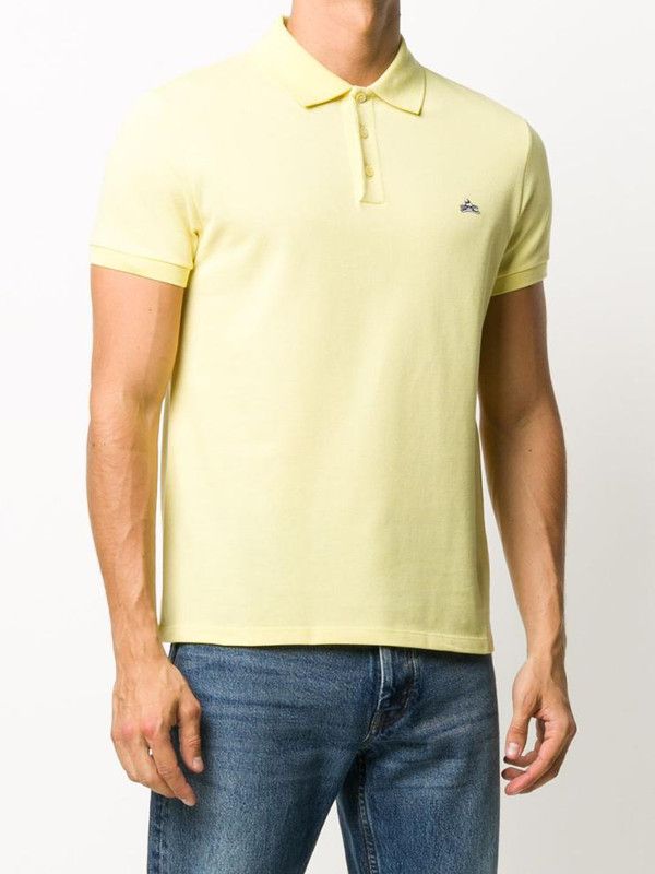 image of Celine Andre Butzer Pique Polo Shirt in Light Yellow, Men's (Size Small)