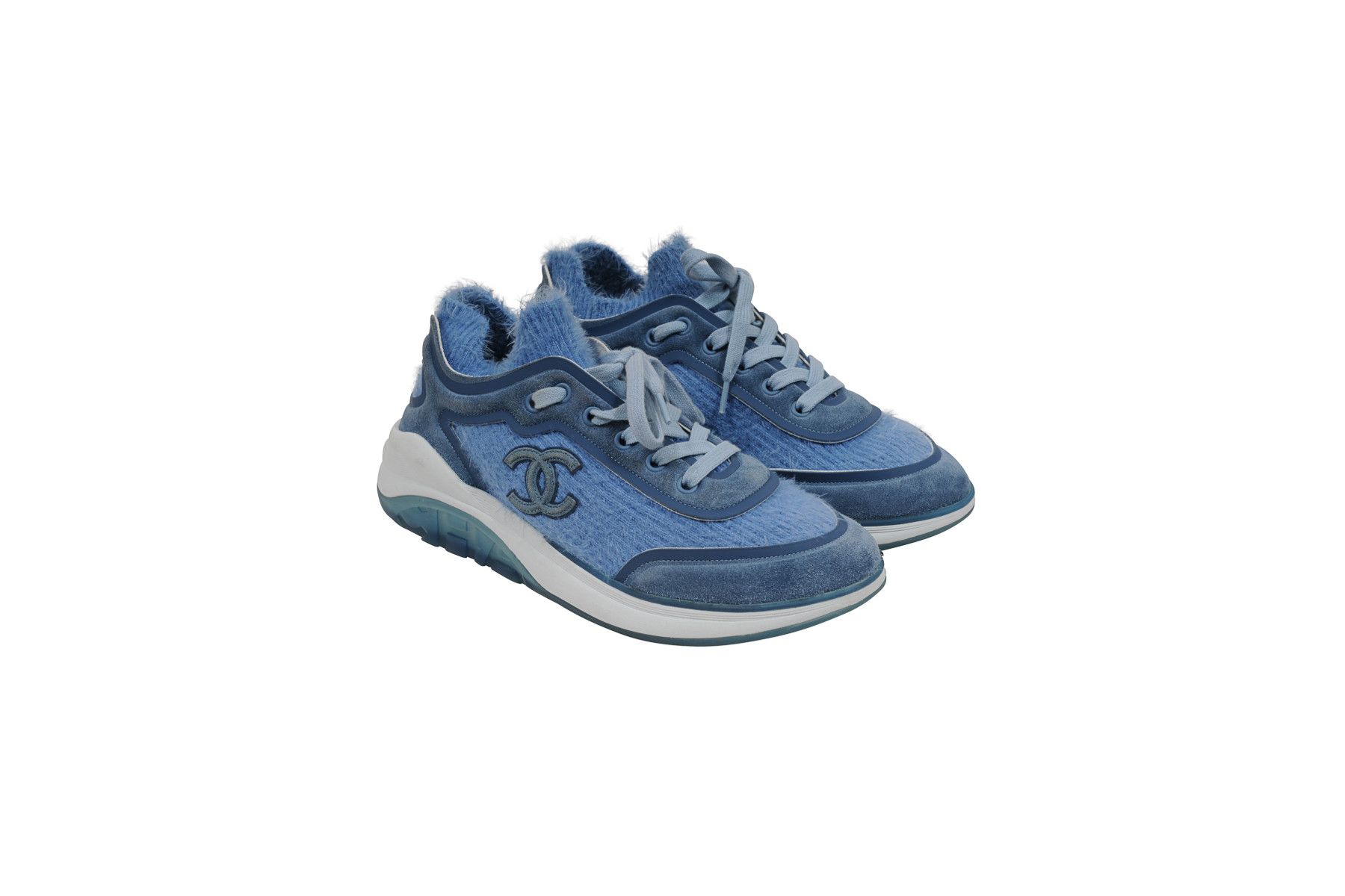 Chanel Blue Cashmere Sport Sprint Sneakers Size US 8 / IT 38 - 1 Thumbnail