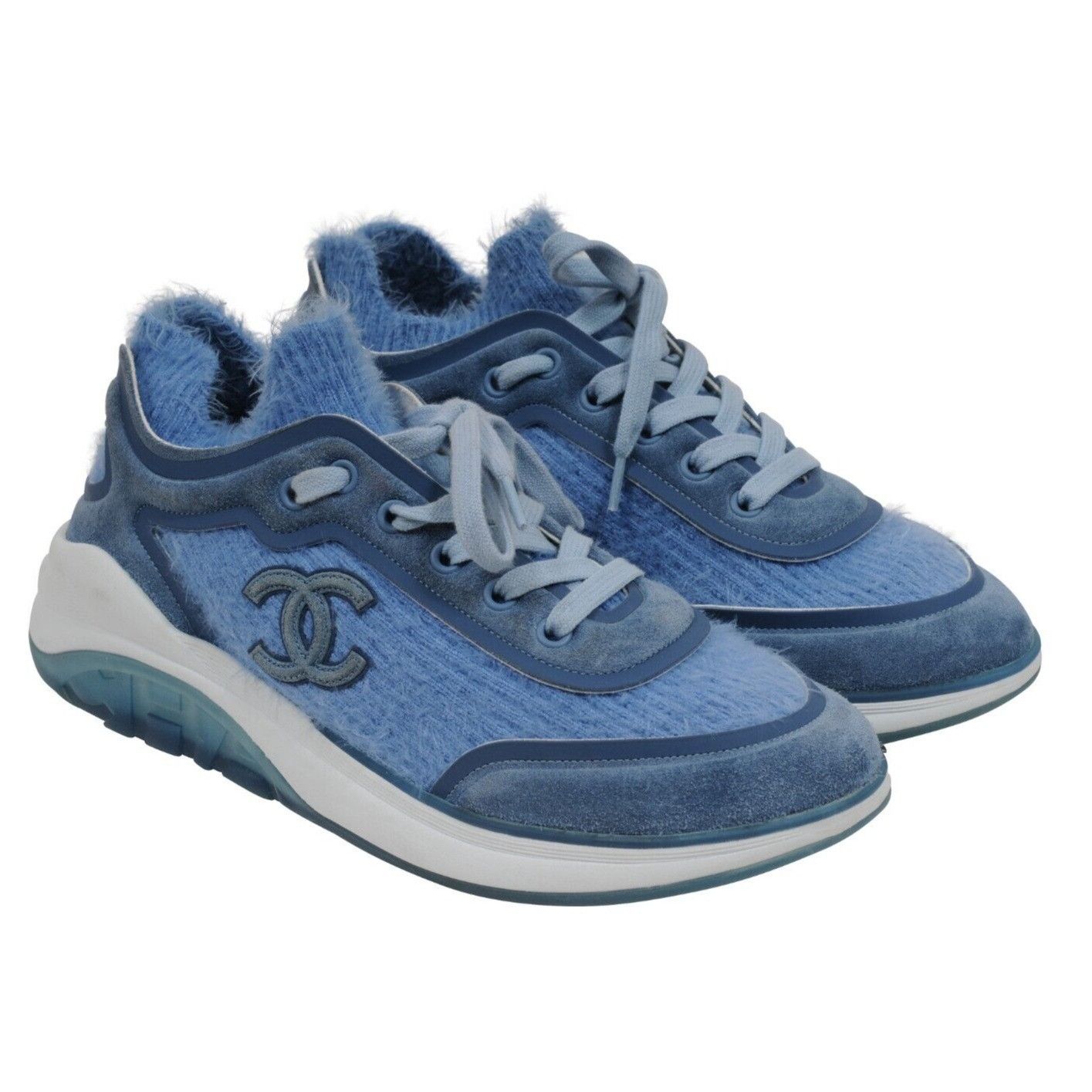 Chanel Blue Cashmere Sport Sprint Sneakers Size US 8 / IT 38 - 12 Thumbnail