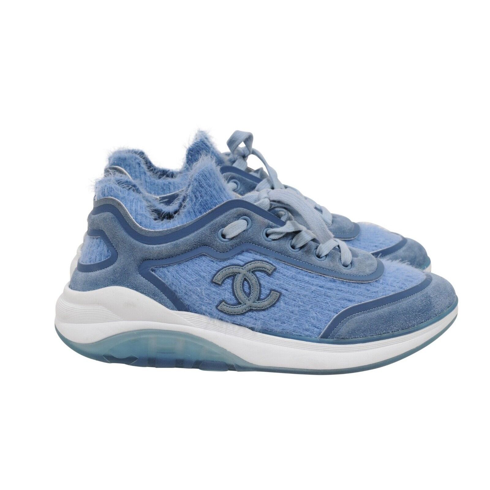 Chanel Blue Cashmere Sport Sprint Sneakers Size US 8 / IT 38 - 8 Thumbnail