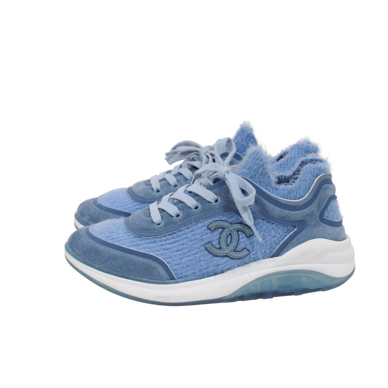 Chanel Blue Cashmere Sport Sprint Sneakers Size US 8 / IT 38 - 4 Thumbnail