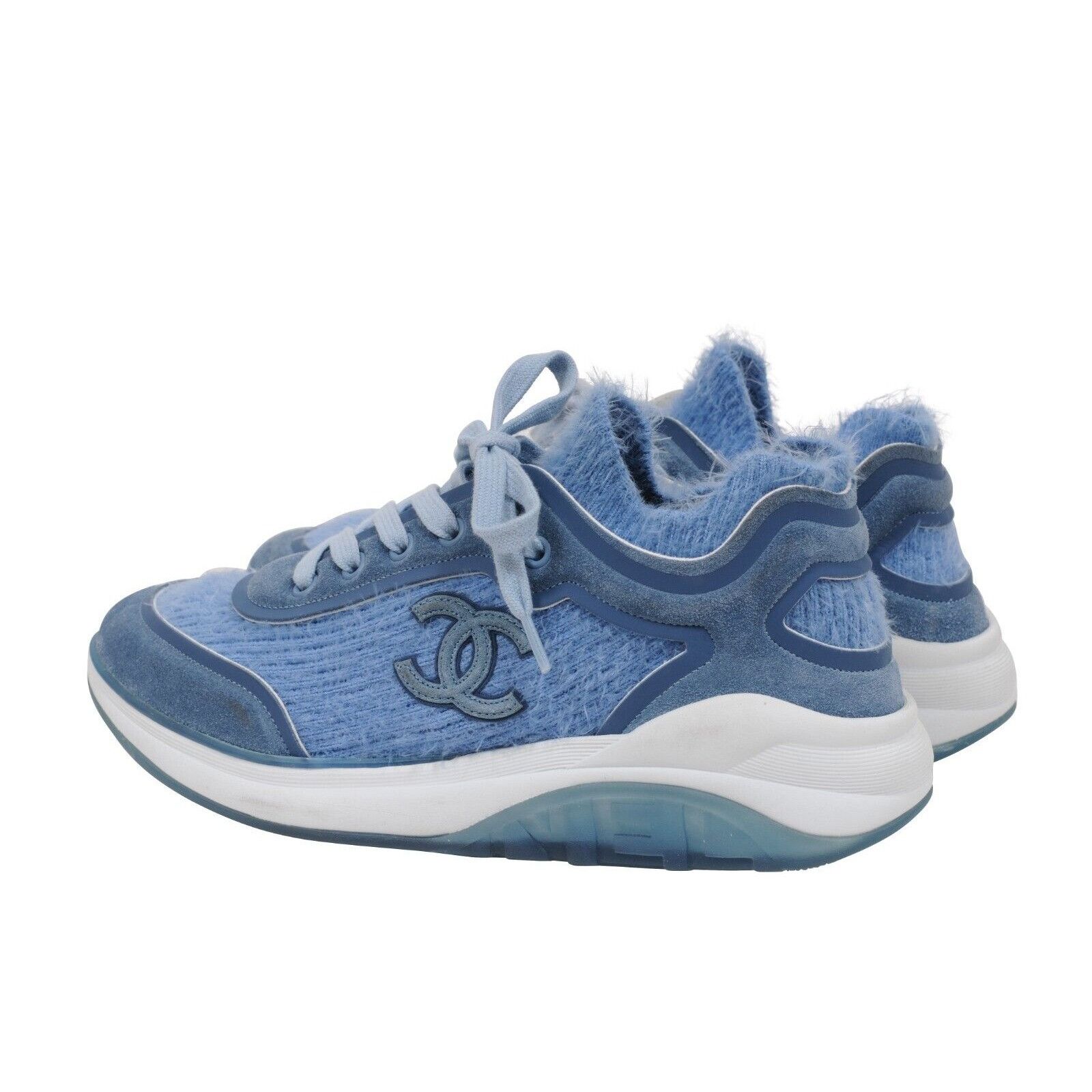 Chanel Blue Cashmere Sport Sprint Sneakers Size US 8 / IT 38 - 5 Thumbnail