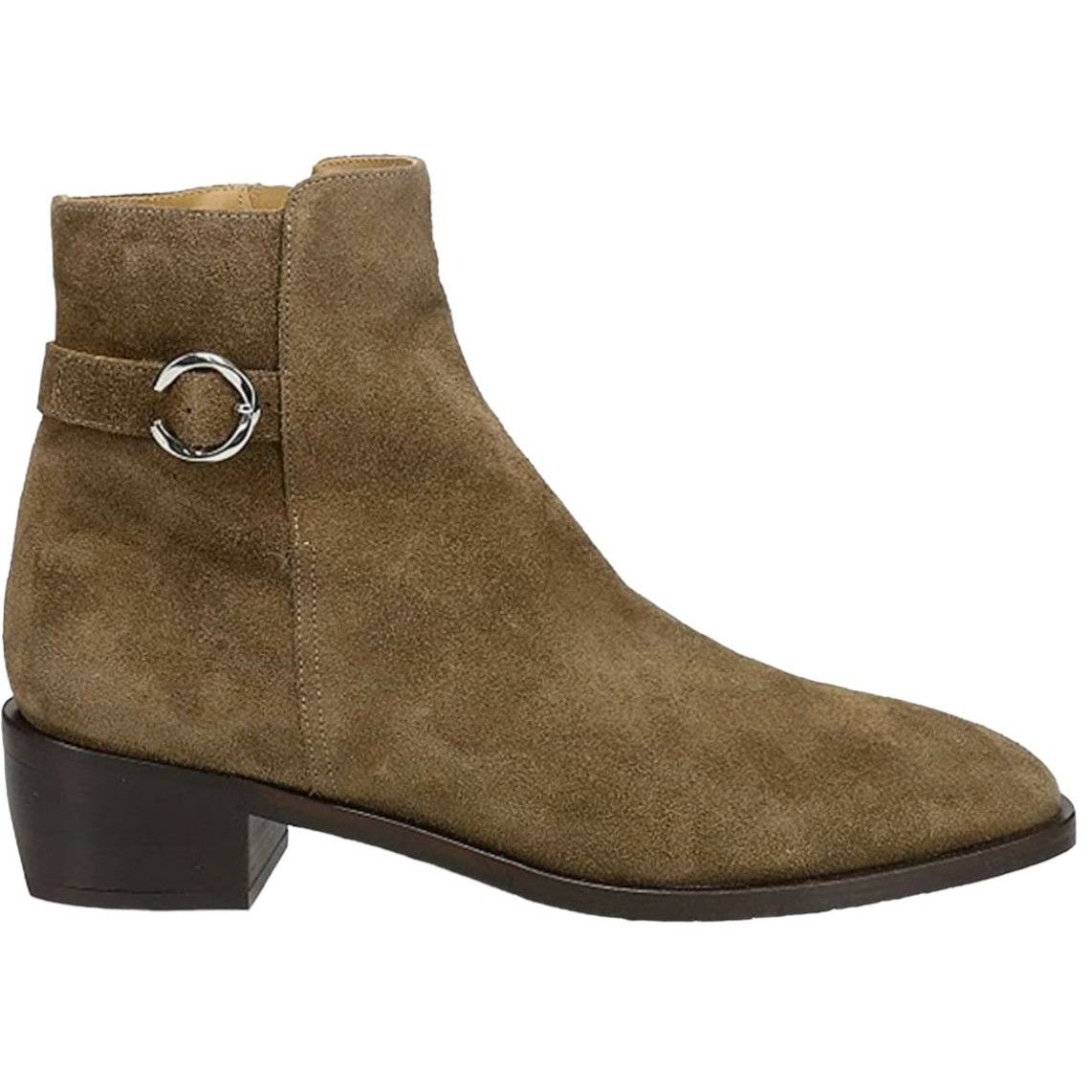 image of New Aquatalia Fara Suede Boots Ankle Waterproof Taupe Buckle, Women's (Size 7)