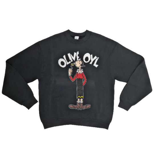 Other Vintage 90s Trashed OLIVE OLY Popeye Mirror Print Pullover Size US M / EU 48-50 / 2 - 1 Thumbnail