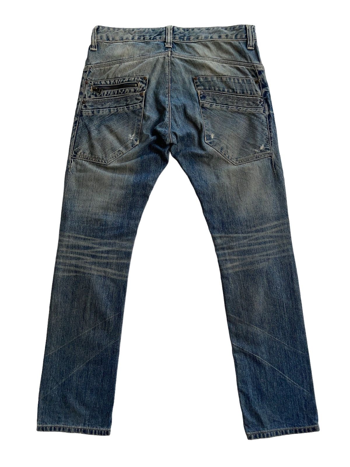 Japanese Brand Vintage Distressed Tapered Rusty Denim Size US 34 / EU 50 - 2 Thumbnail