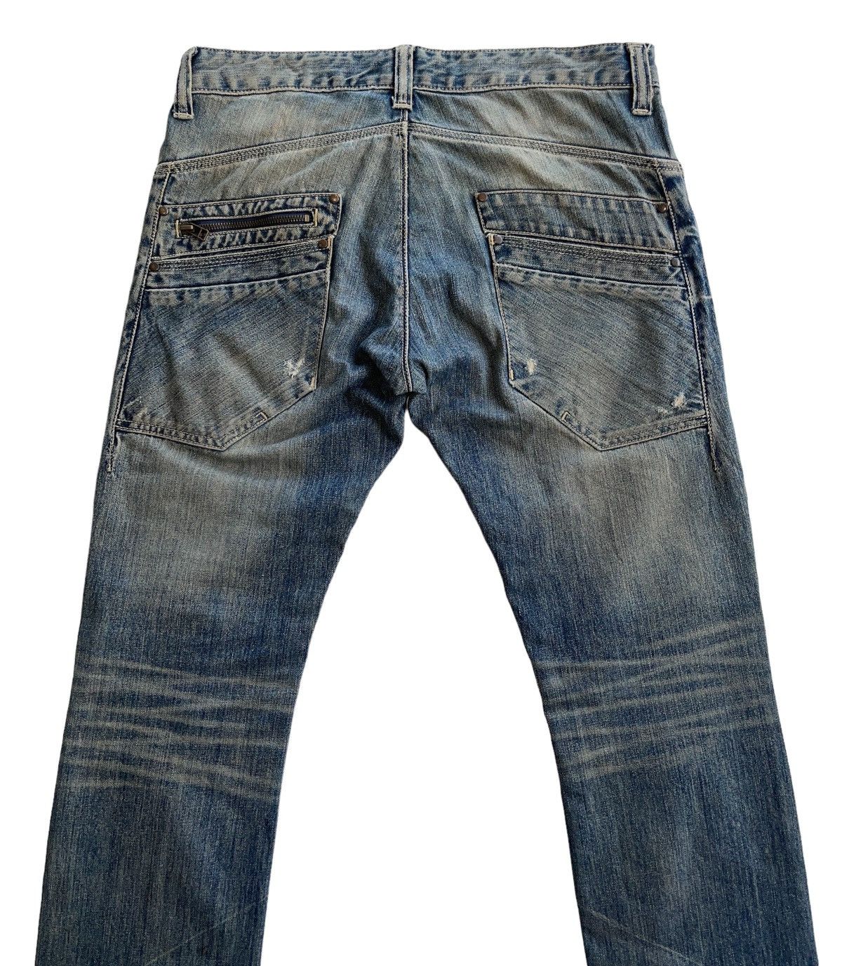Japanese Brand Vintage Distressed Tapered Rusty Denim Size US 34 / EU 50 - 4 Thumbnail