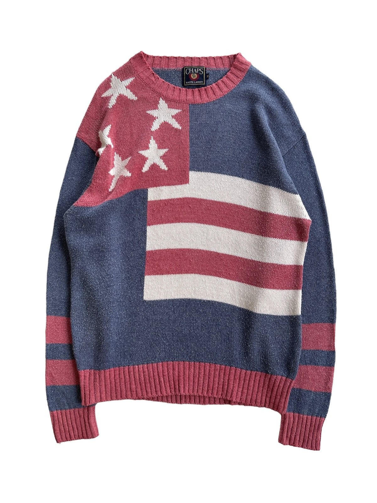 image of Chaps Ralph Lauren x Coloured Cable Knit Sweater Vintage 90's Chaps Rl Cable Knit Sweater in Red (S