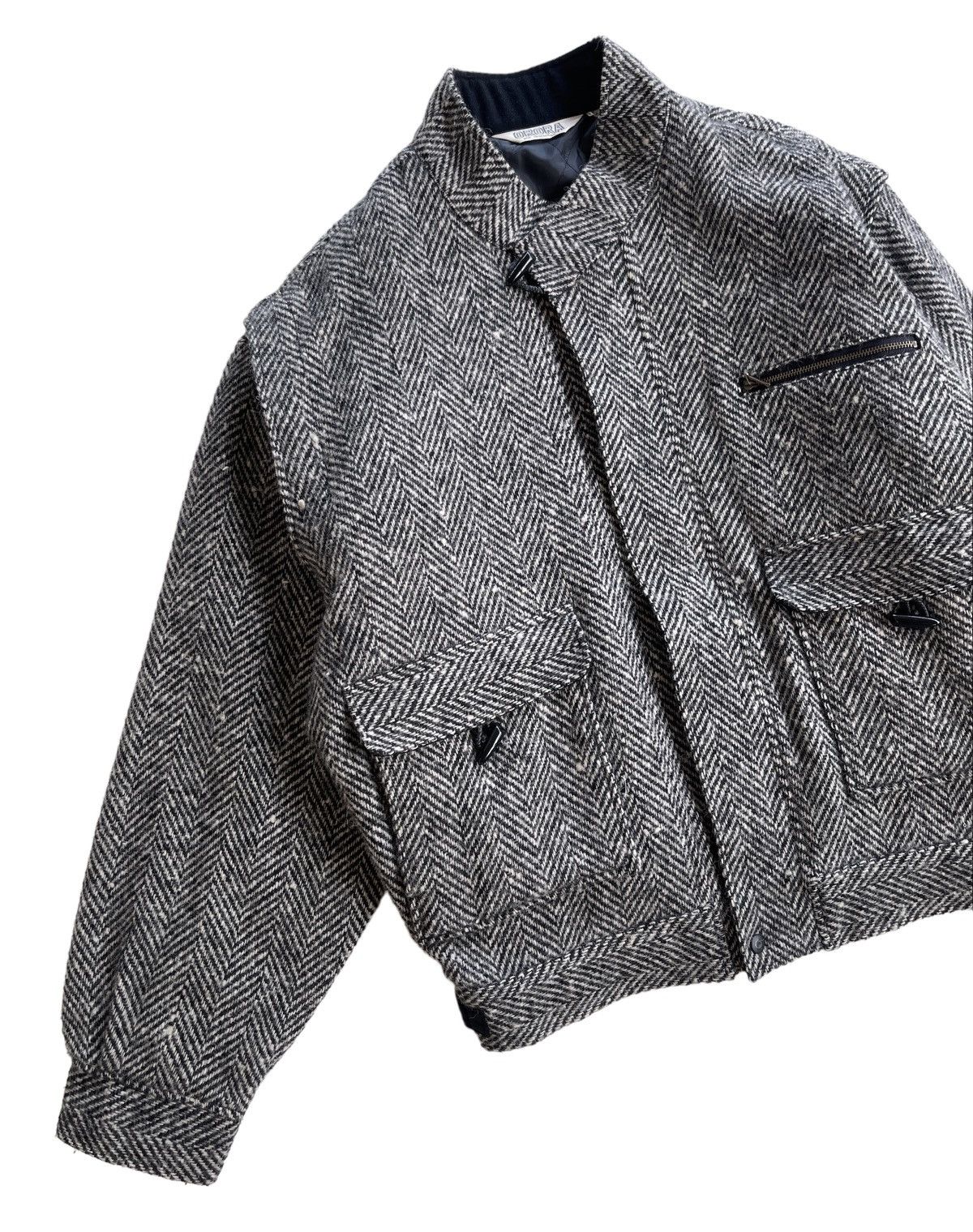Japanese Brand Vintage Herringbone Wool Bomber Jacket Size US L / EU 52-54 / 3 - 4 Thumbnail