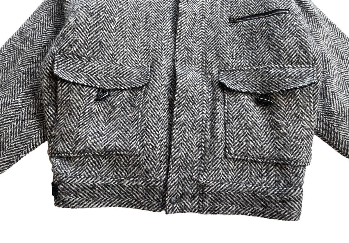 Japanese Brand Vintage Herringbone Wool Bomber Jacket Size US L / EU 52-54 / 3 - 9 Thumbnail