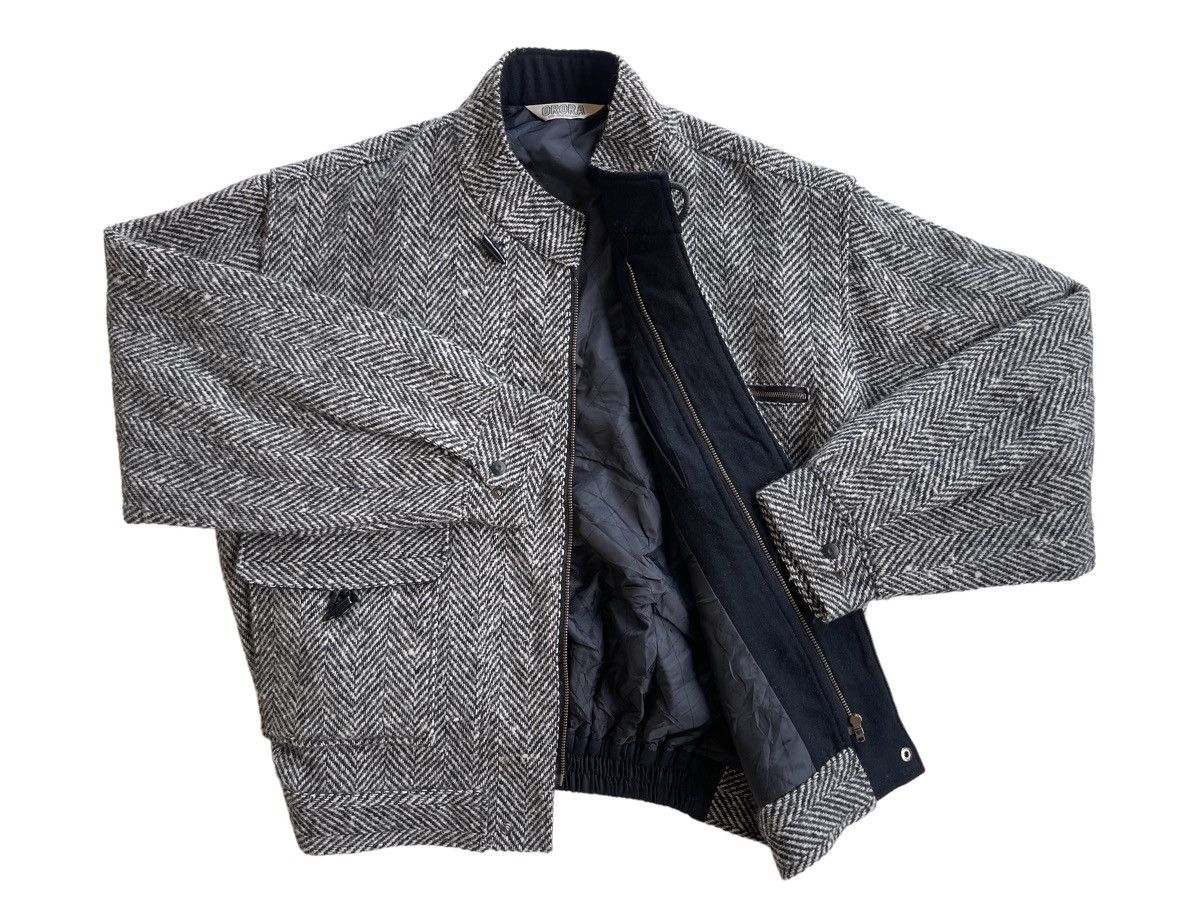 Japanese Brand Vintage Herringbone Wool Bomber Jacket Size US L / EU 52-54 / 3 - 8 Thumbnail