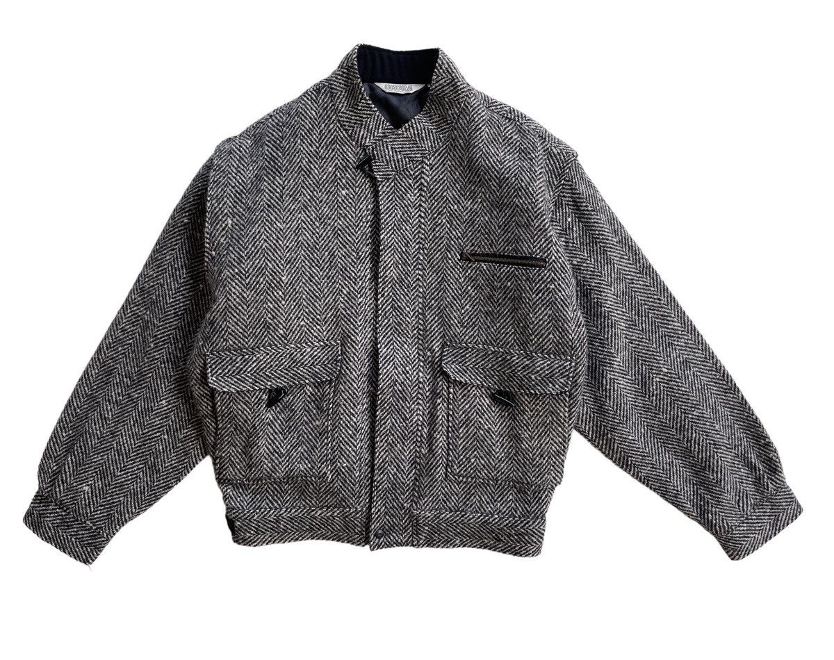 Japanese Brand Vintage Herringbone Wool Bomber Jacket Size US L / EU 52-54 / 3 - 2 Thumbnail