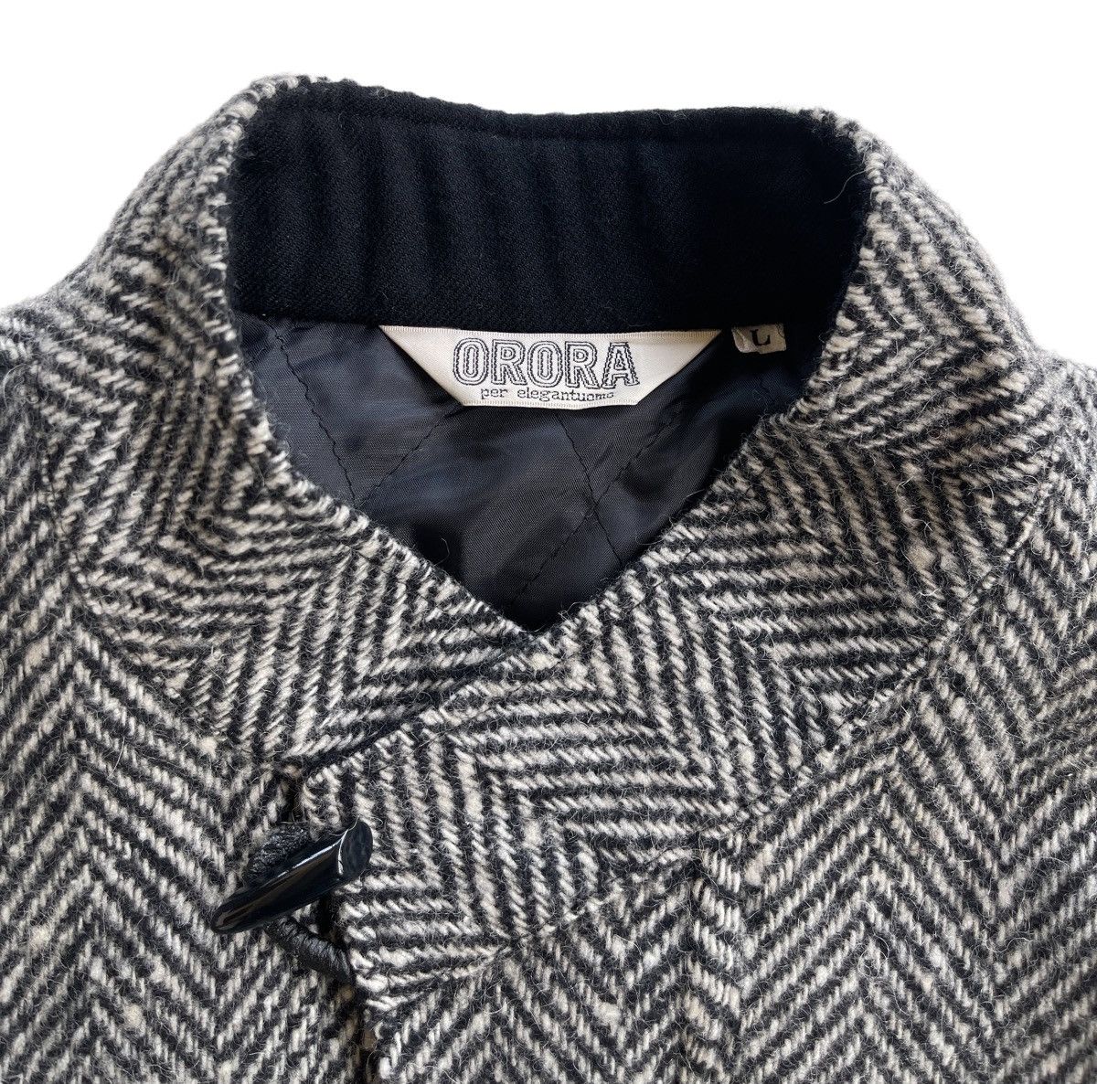 Japanese Brand Vintage Herringbone Wool Bomber Jacket Size US L / EU 52-54 / 3 - 12 Thumbnail