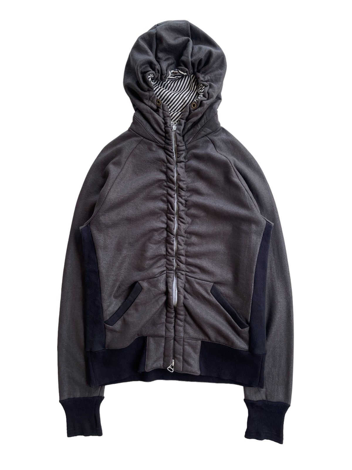 image of Aw10 Runway Tim Hamilton Redux Waxed Hoodie Jacket in Dark Dust, Men's (Size Medium)