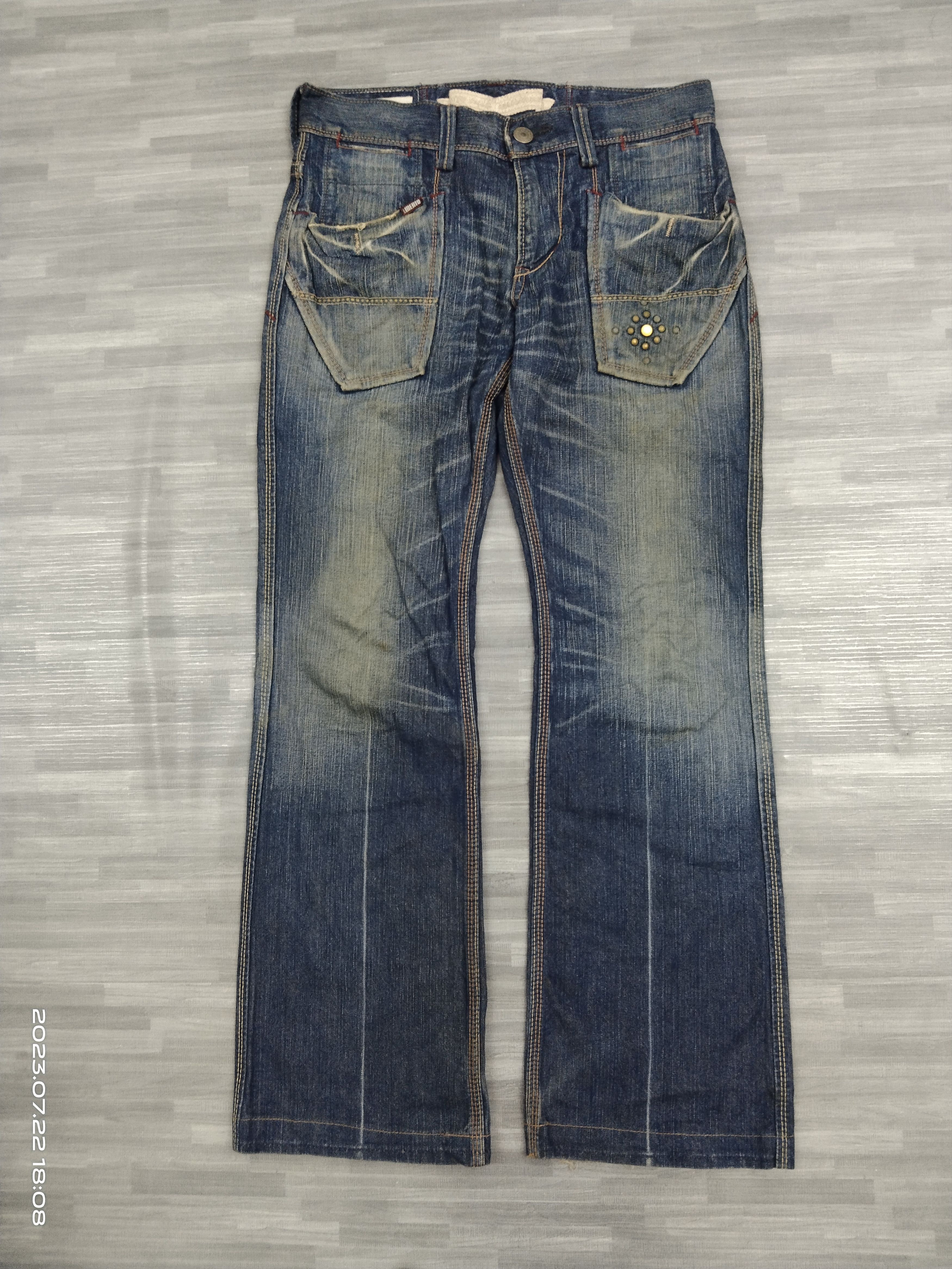 Japanese Brand FLARE SICK STUDDED LIBERTO DENIM PANTS Size US 31 - 2 Thumbnail