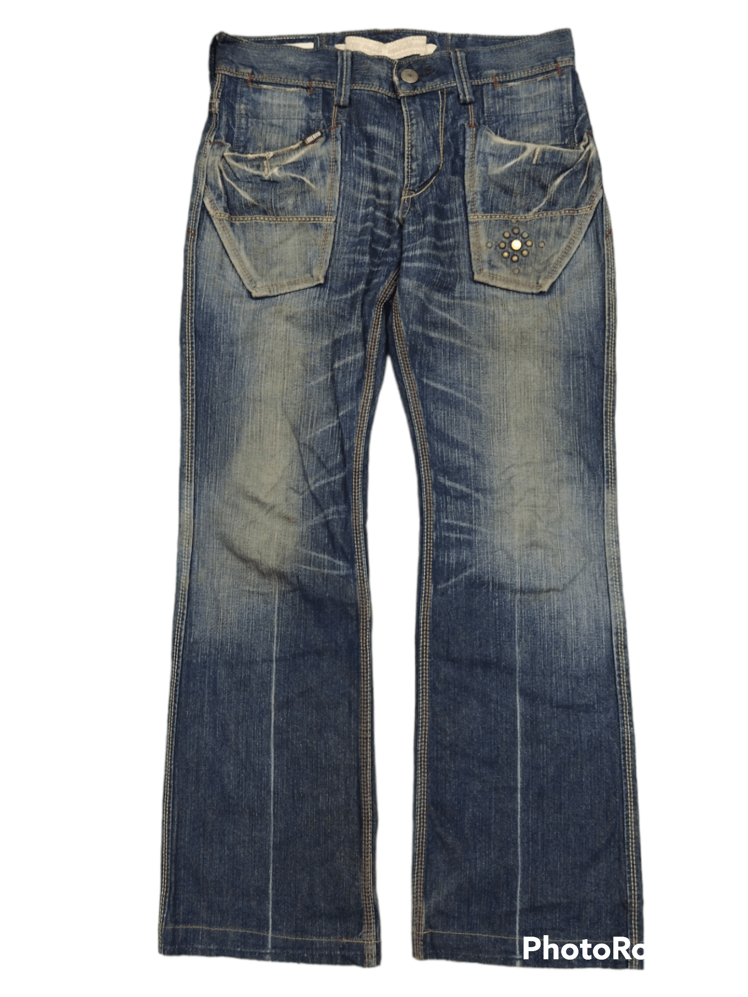 Japanese Brand FLARE SICK STUDDED LIBERTO DENIM PANTS Size US 31 - 1 Thumbnail