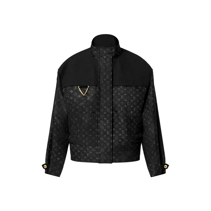 Louis Vuitton LOUIS VUITTON JACKET LEATHER MONOGRAM VARSITY DENIM