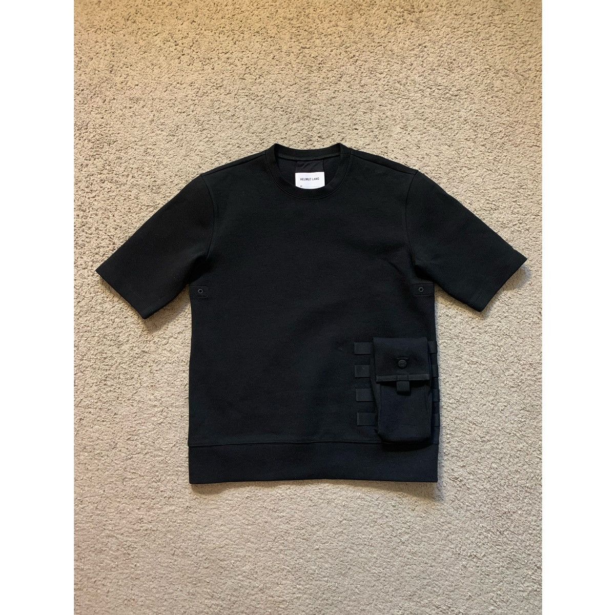 image of Helmut Lang Black Army Bag Top, Men's (Size Medium)