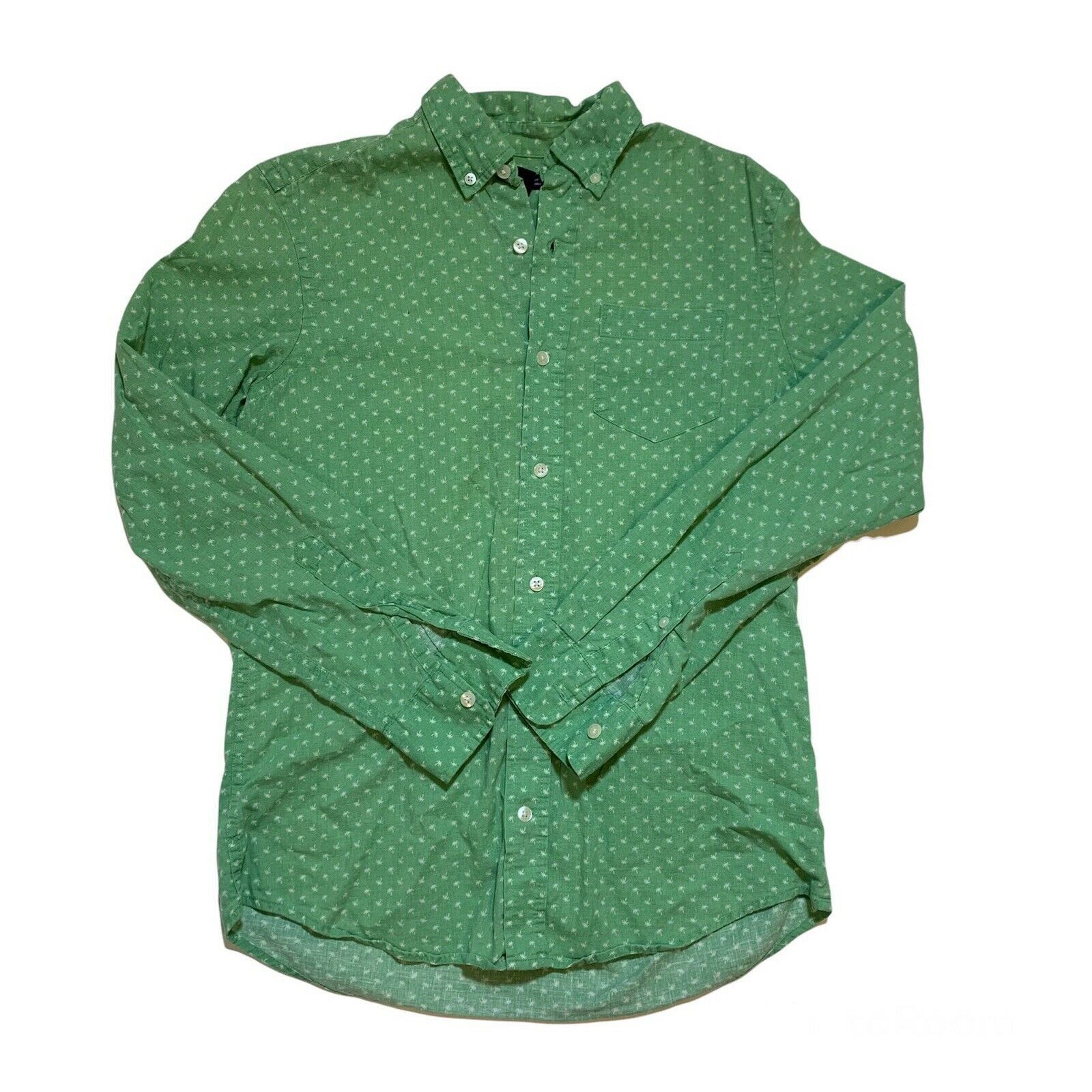 Gap Gap Button-Down Men's Green Classic Fit Palm Trees Shirt Size US XS / EU 42 / 0 - 1 Thumbnail