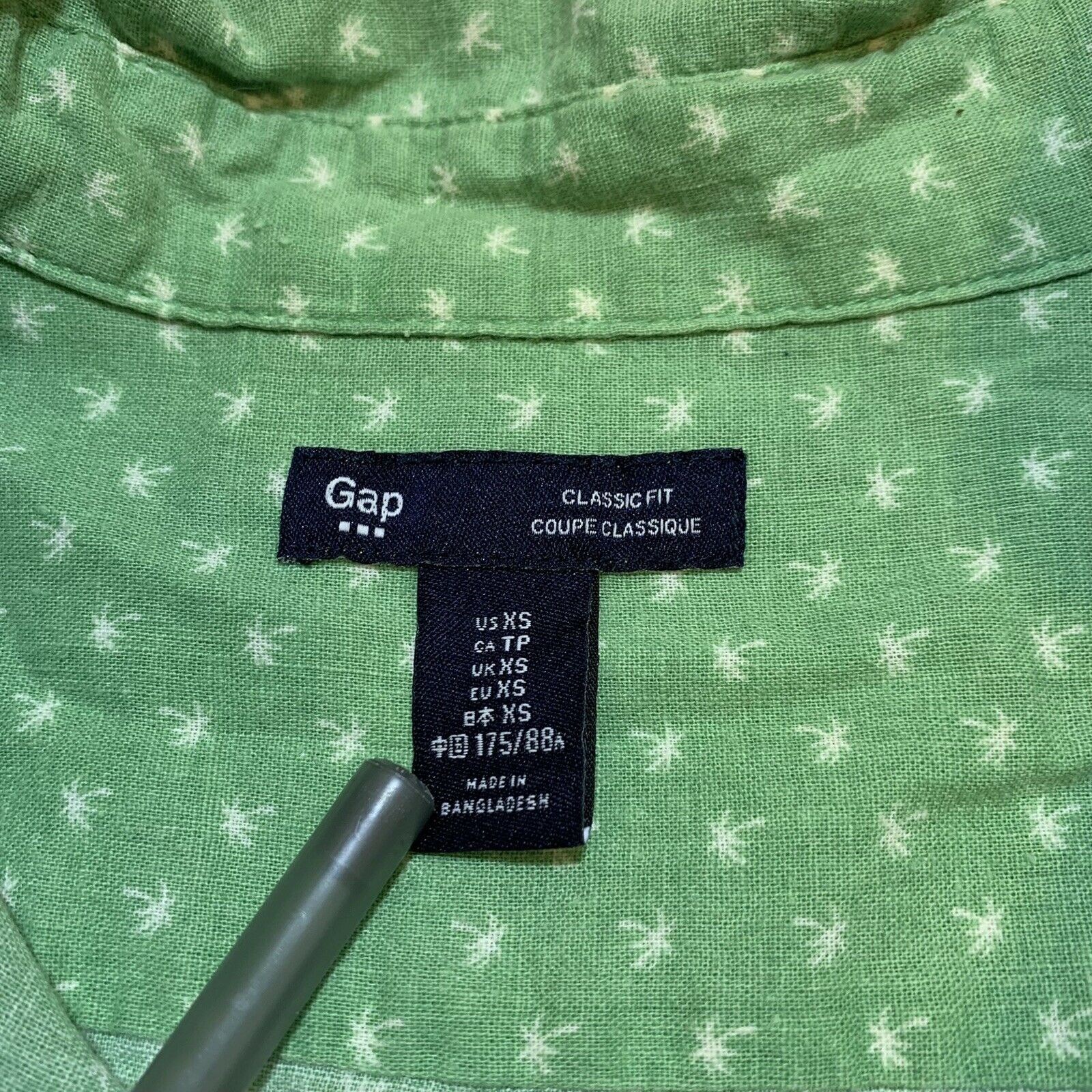Gap Gap Button-Down Men's Green Classic Fit Palm Trees Shirt Size US XS / EU 42 / 0 - 4 Thumbnail