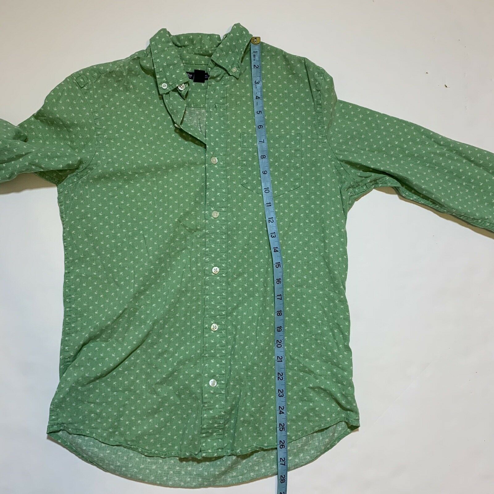 Gap Gap Button-Down Men's Green Classic Fit Palm Trees Shirt Size US XS / EU 42 / 0 - 7 Thumbnail