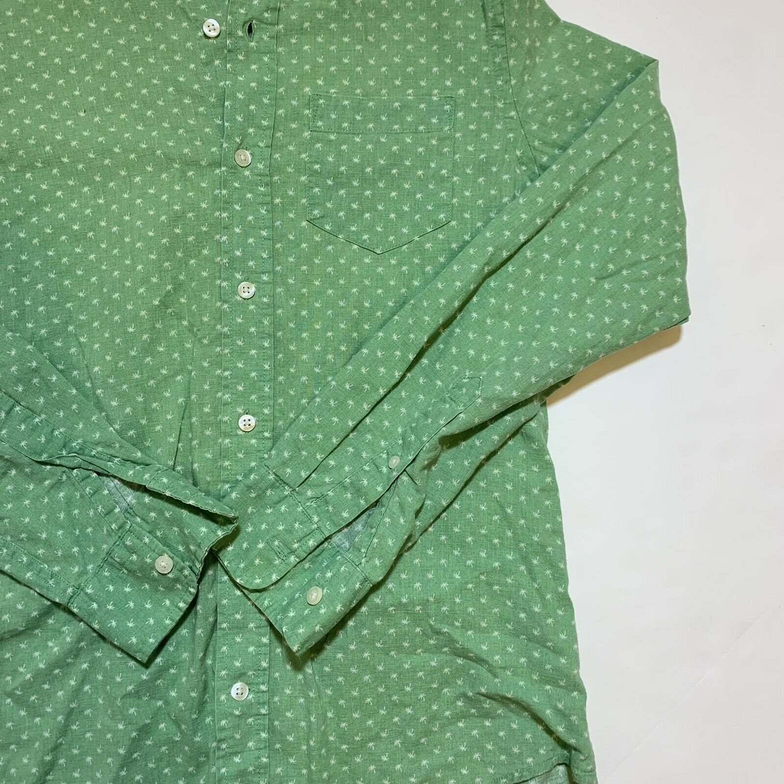 Gap Gap Button-Down Men's Green Classic Fit Palm Trees Shirt Size US XS / EU 42 / 0 - 3 Thumbnail