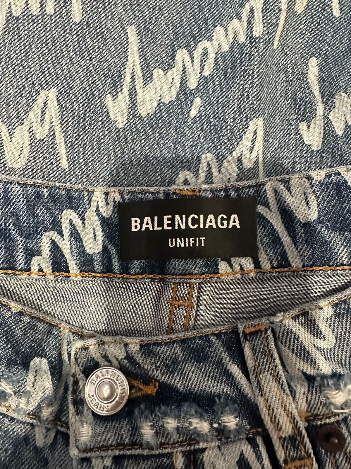 Balenciaga Balenciaga Large Fit Script Denim Pants Size US 30 / EU 46 - 6 Thumbnail