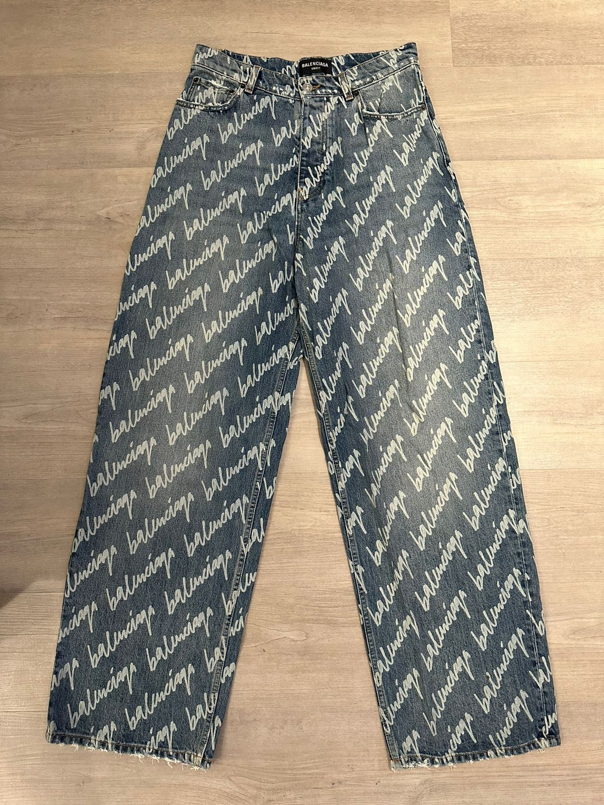 Balenciaga Balenciaga Large Fit Script Denim Pants Size US 30 / EU 46 - 4 Thumbnail