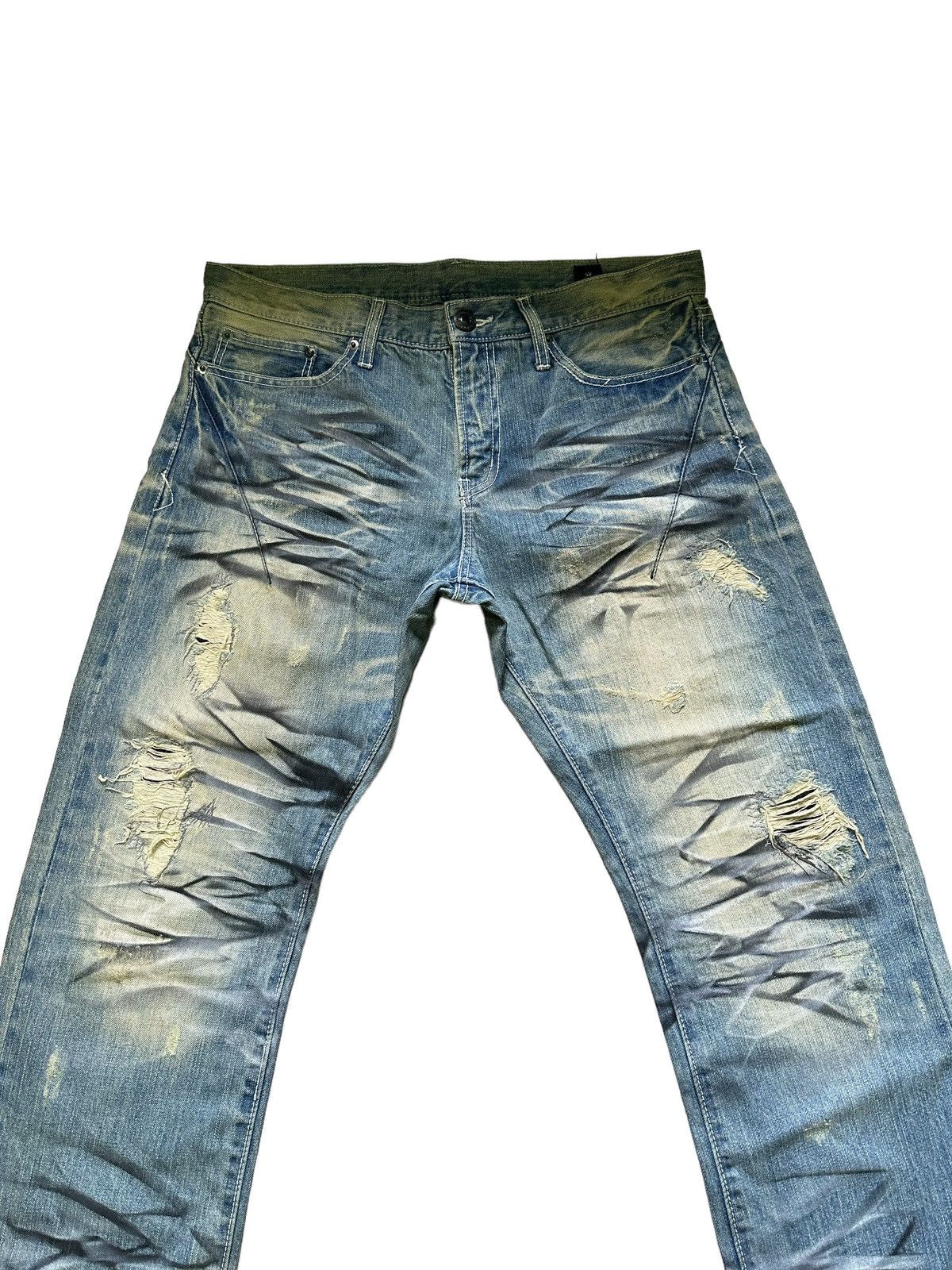 Japanese Brand DELETE ANYTIME SEMANTIC DESIGN DISTRESSED DENIM JEANS Size US 34 / EU 50 - 2 Thumbnail