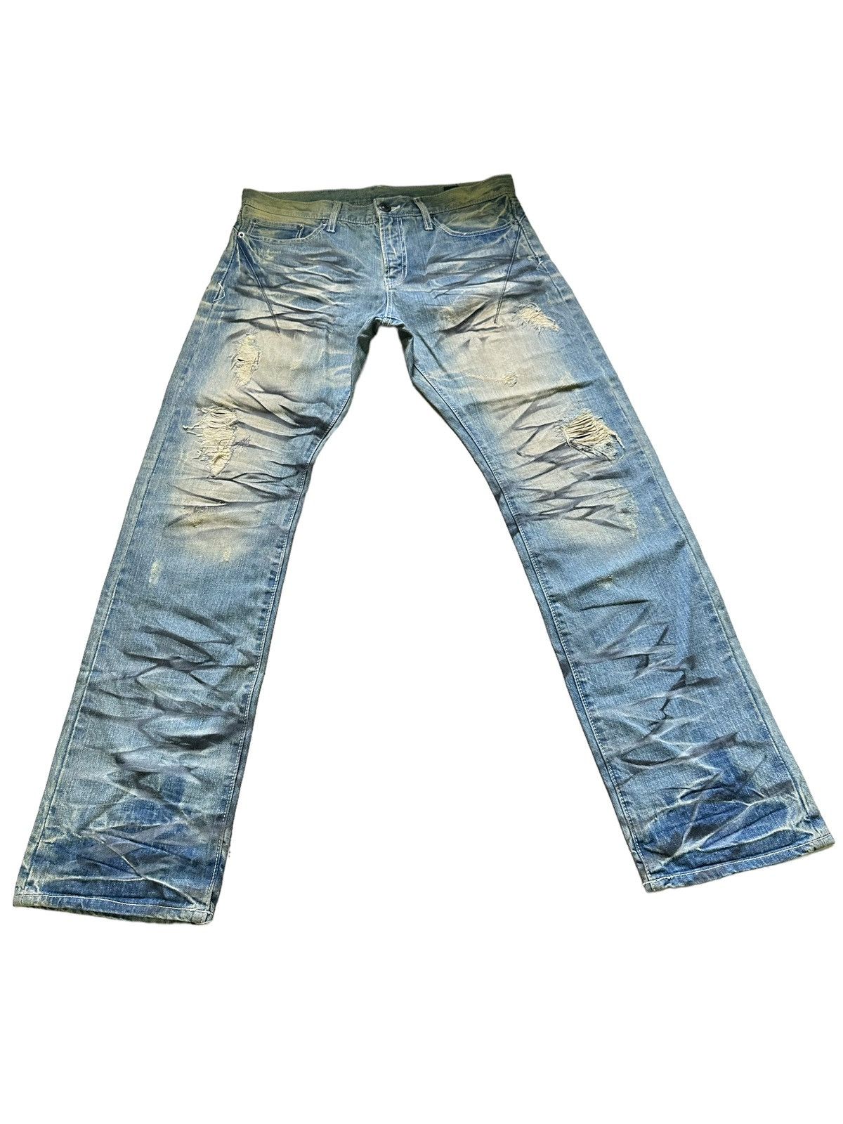 Japanese Brand DELETE ANYTIME SEMANTIC DESIGN DISTRESSED DENIM JEANS Size US 34 / EU 50 - 3 Thumbnail