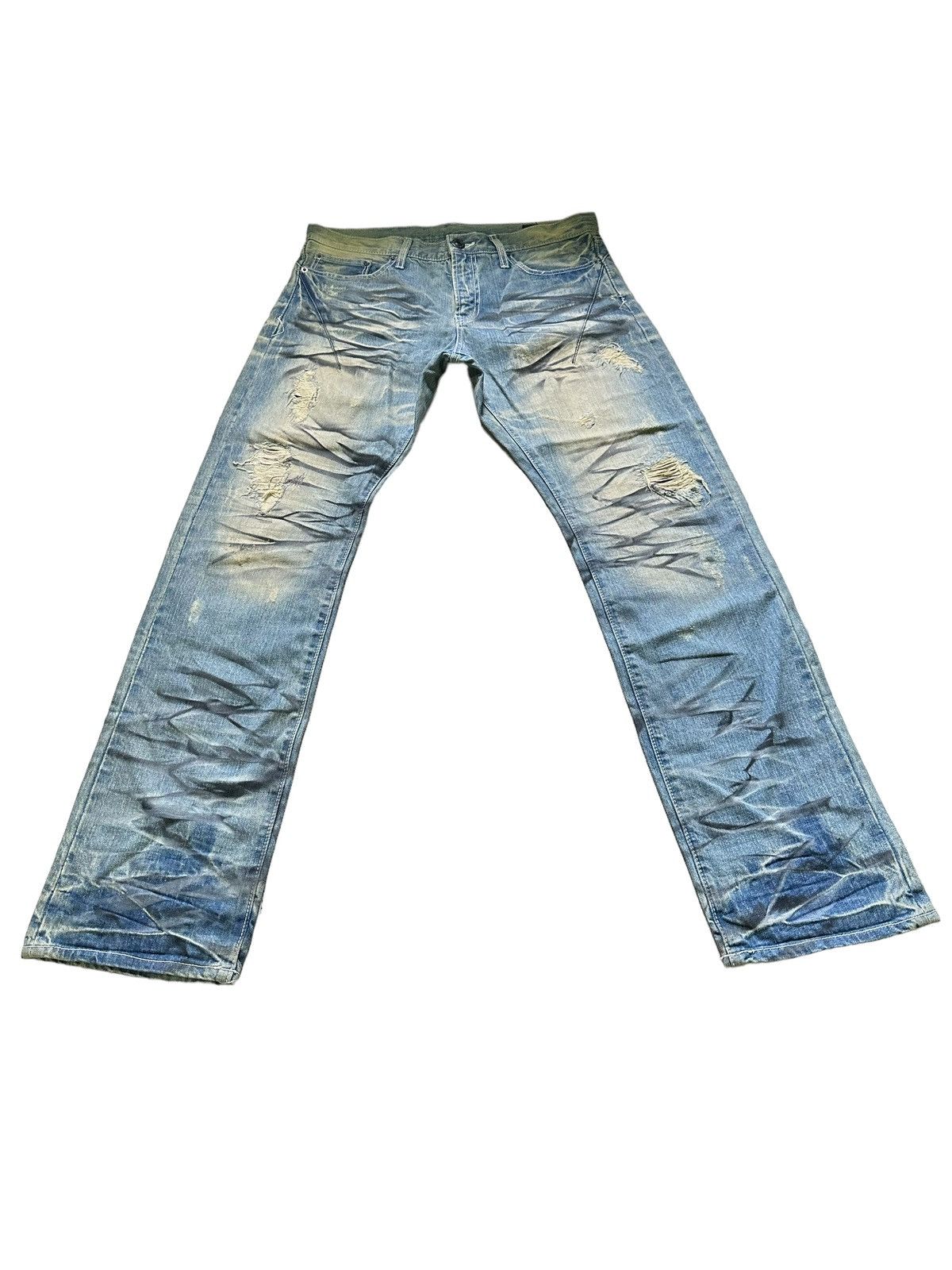 Japanese Brand DELETE ANYTIME SEMANTIC DESIGN DISTRESSED DENIM JEANS Size US 34 / EU 50 - 4 Thumbnail