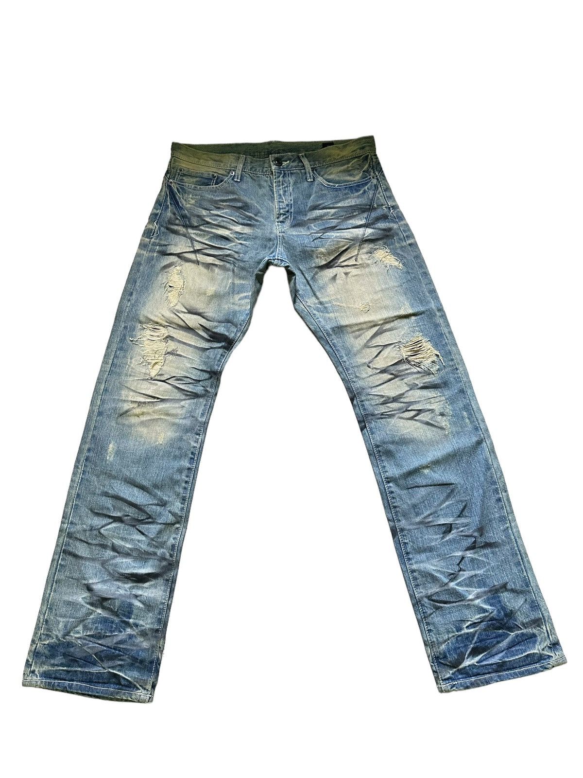 Japanese Brand DELETE ANYTIME SEMANTIC DESIGN DISTRESSED DENIM JEANS Size US 34 / EU 50 - 1 Thumbnail