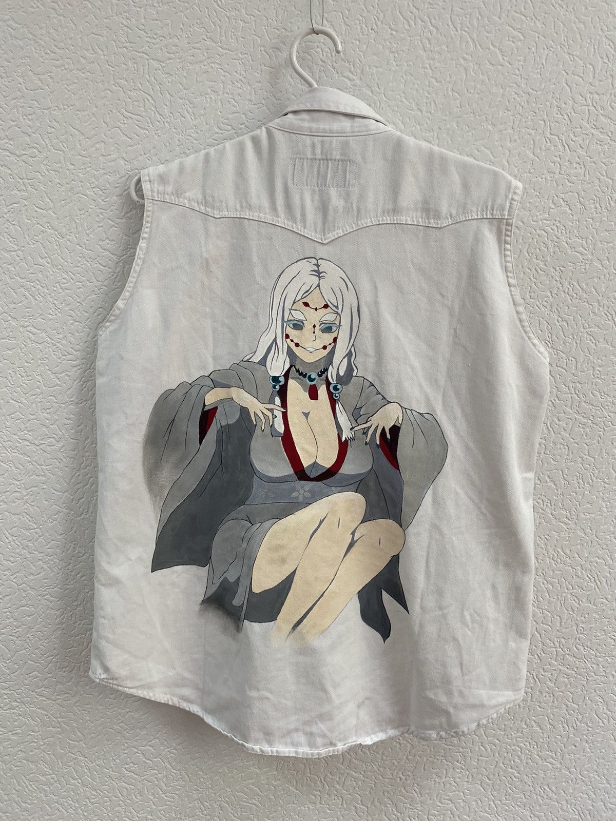 Anime × Vintage Custom Denim Vests Anima Demon Slayer Demon Spider Mother Size US S / EU 44-46 / 1 - 1 Thumbnail